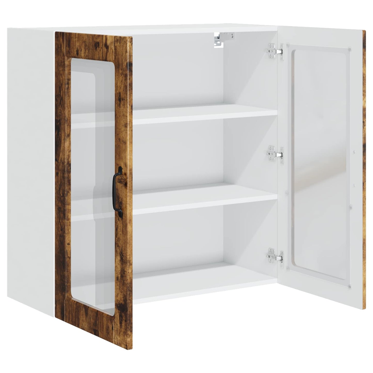 Wandglas-Schrank PORTO Geräucherte Eiche 80 x 31 x 80 cm