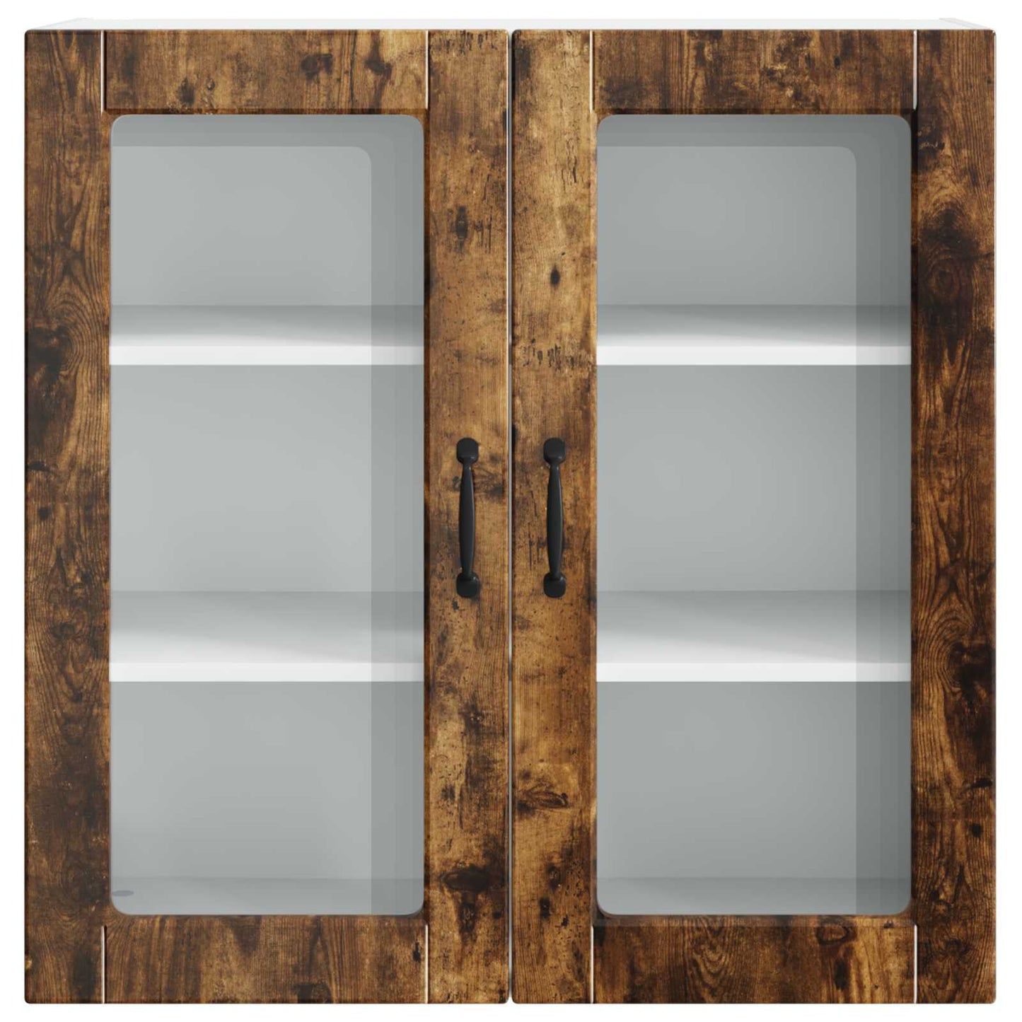 Wandglas-Schrank PORTO Geräucherte Eiche 80 x 31 x 80 cm