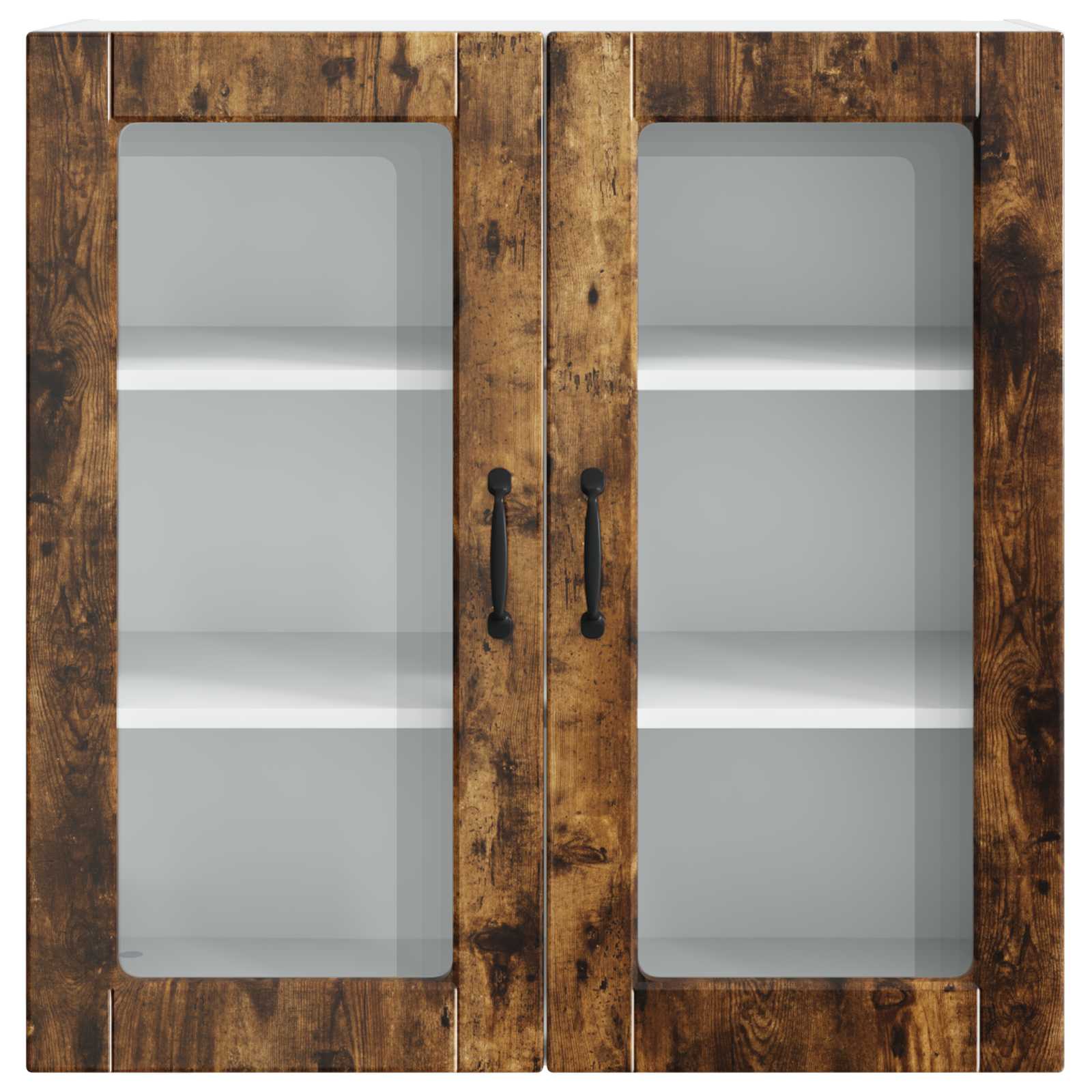 Wandglas-Schrank PORTO Geräucherte Eiche 80 x 31 x 80 cm