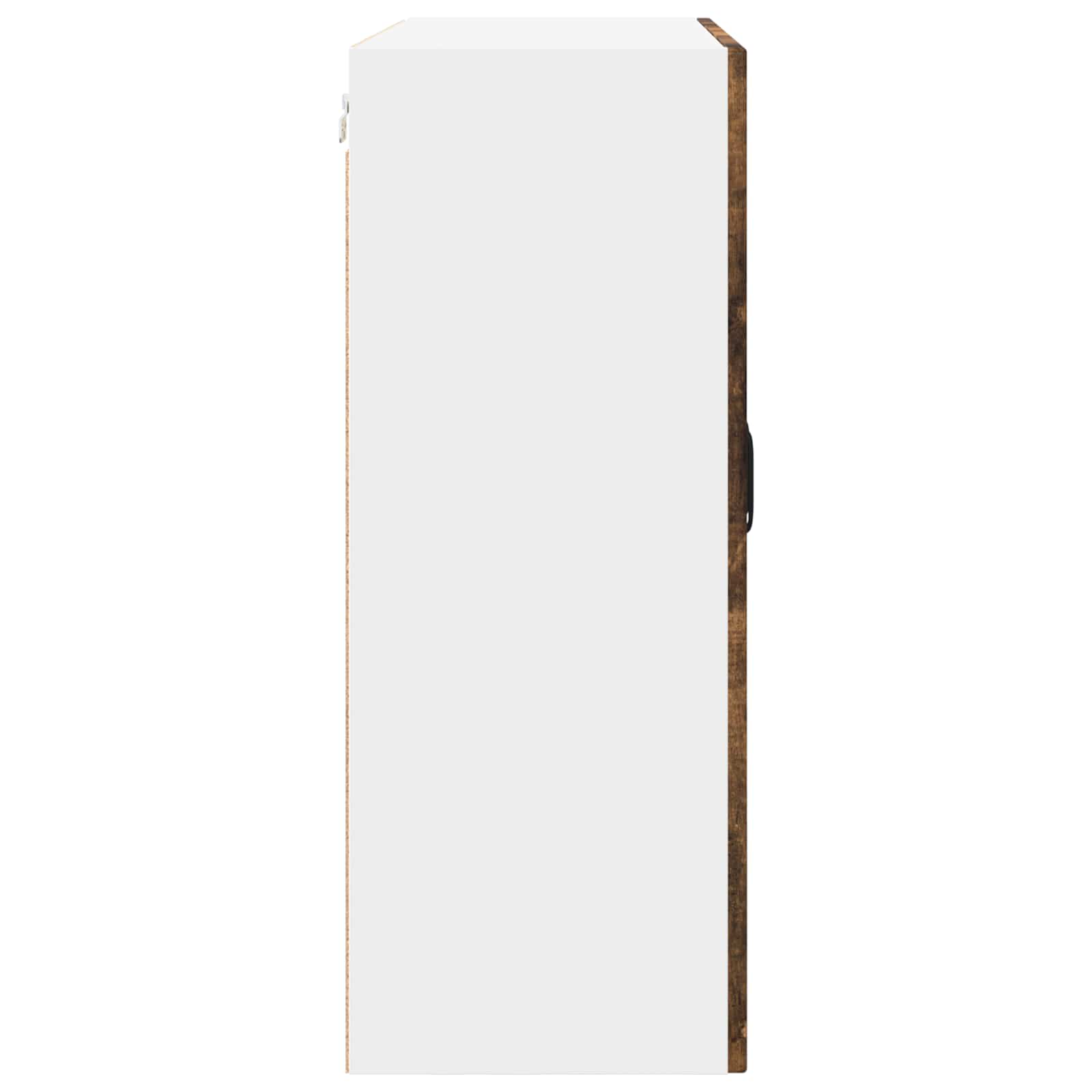 Wandglas-Schrank PORTO Geräucherte Eiche 80 x 31 x 80 cm