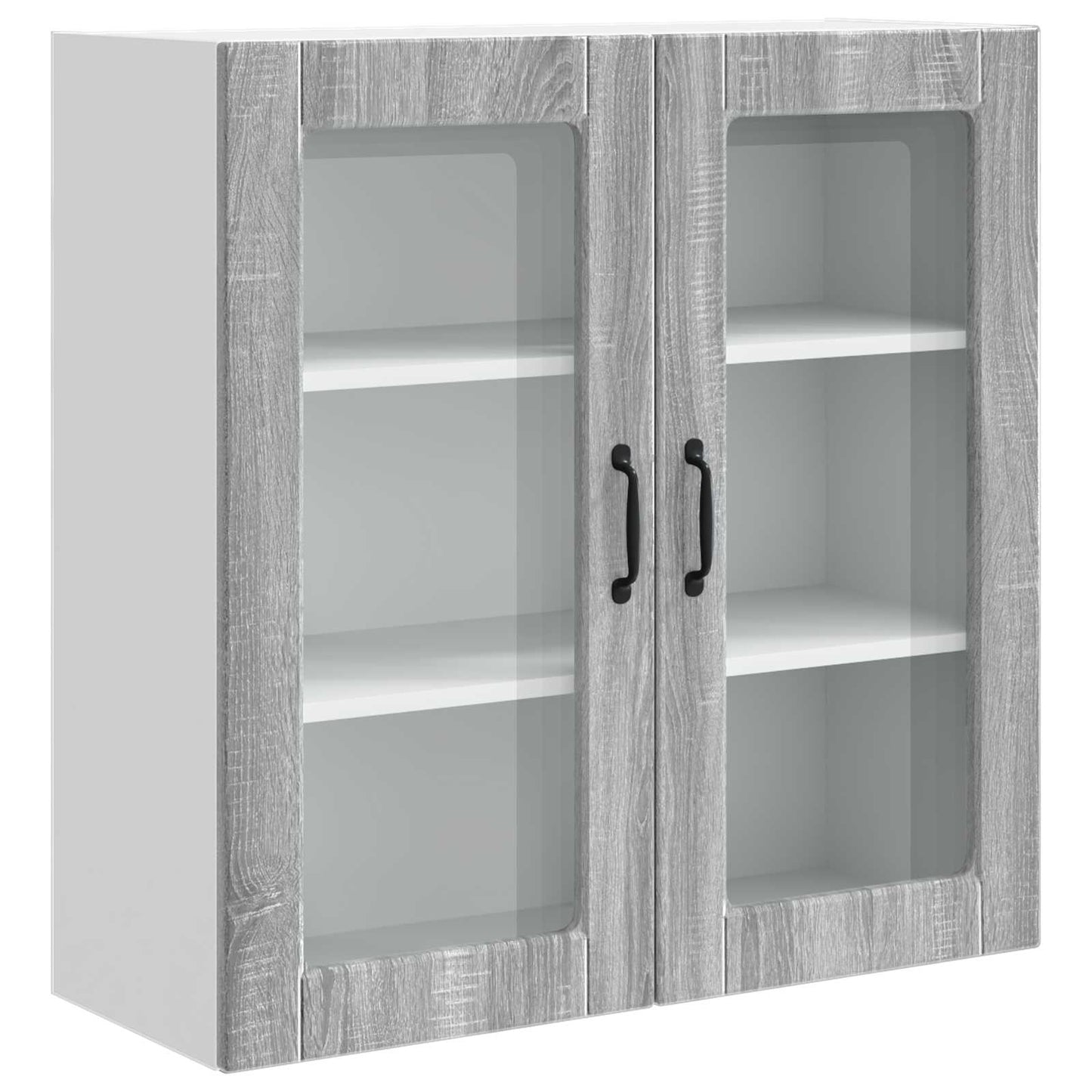 Wandglas-Schrank PORTO Graues Sonoma 80 x 31 x 80 cm