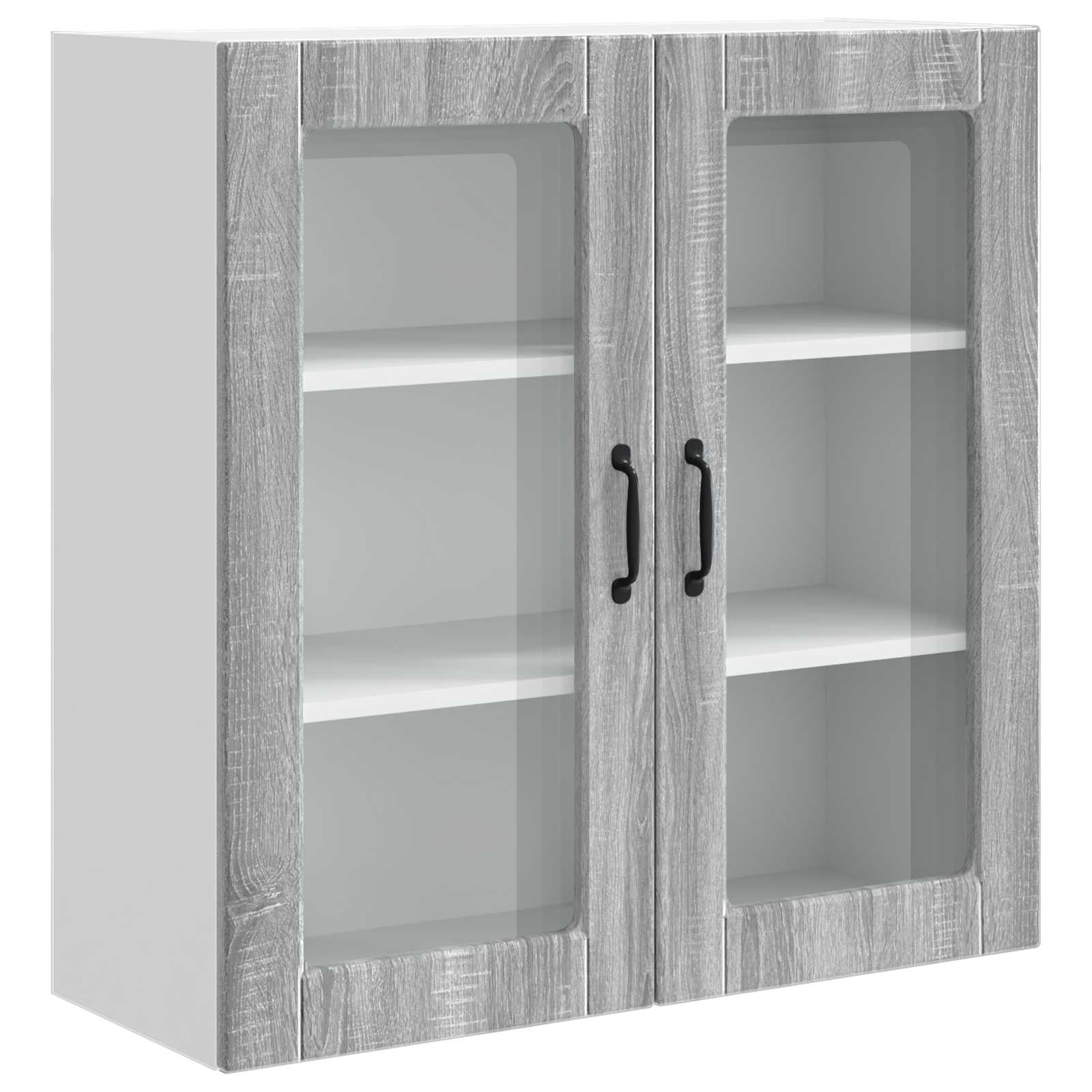 Wandglas-Schrank PORTO Graues Sonoma 80 x 31 x 80 cm