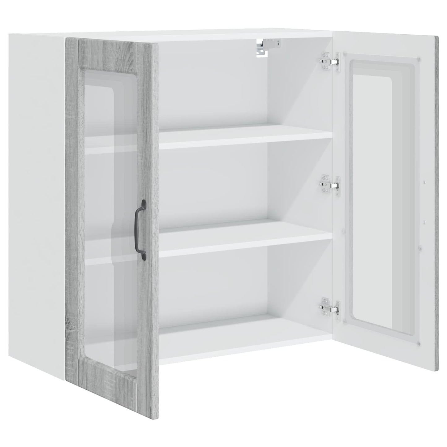 Wandglas-Schrank PORTO Graues Sonoma 80 x 31 x 80 cm