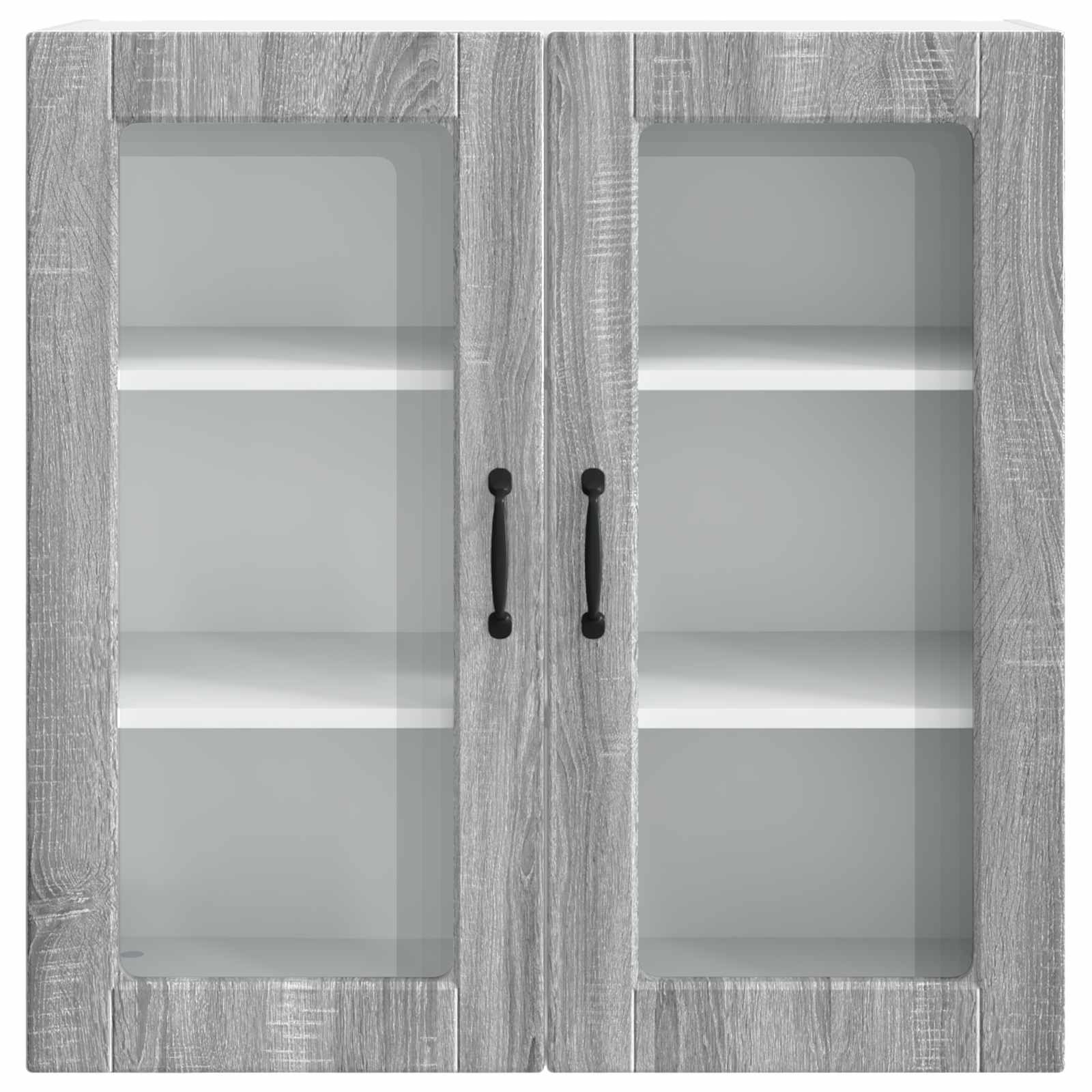 Wandglas-Schrank PORTO Graues Sonoma 80 x 31 x 80 cm