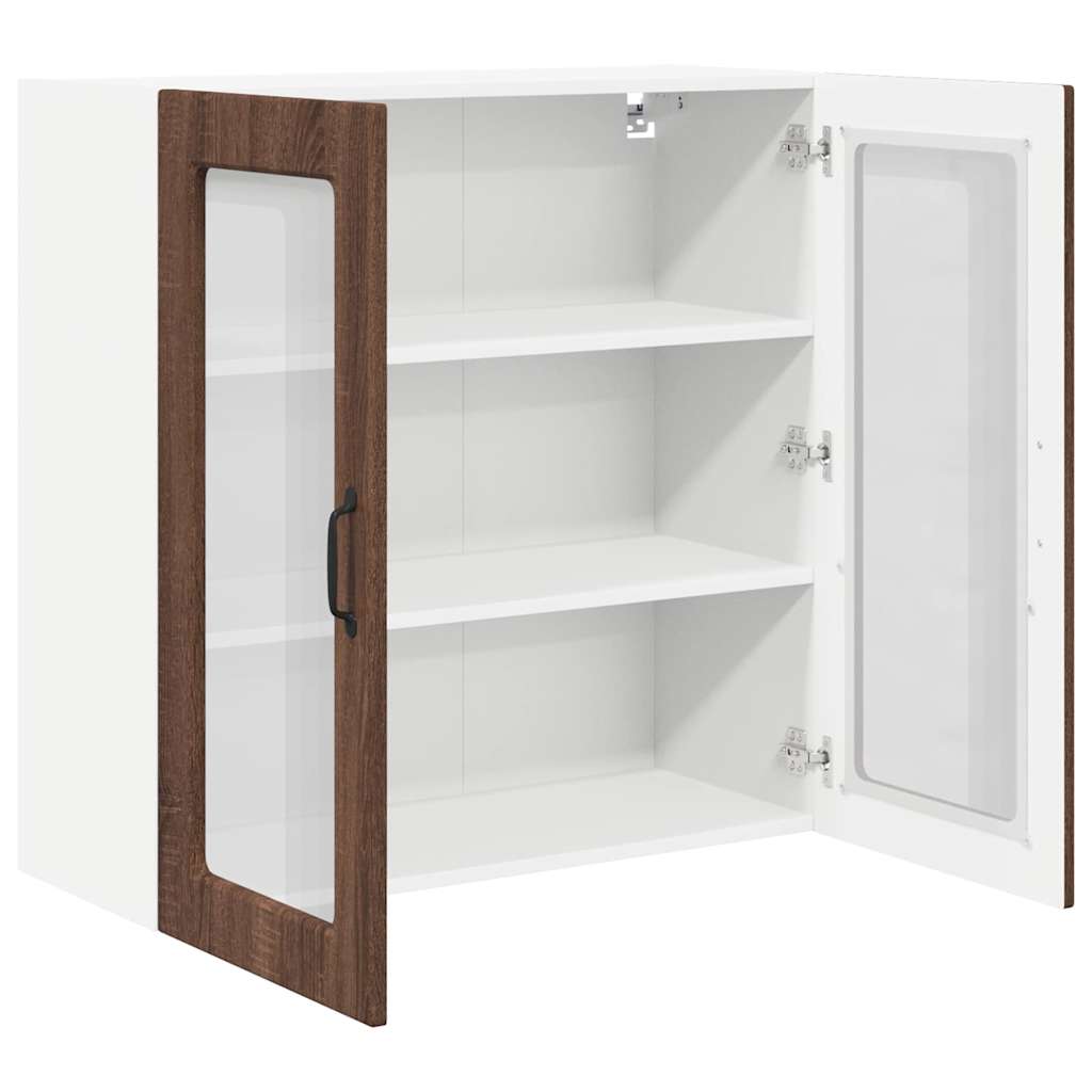 Küchenwandschrank mit Regal Braun Eichen-Optik 80 x 31 x 80 cm
