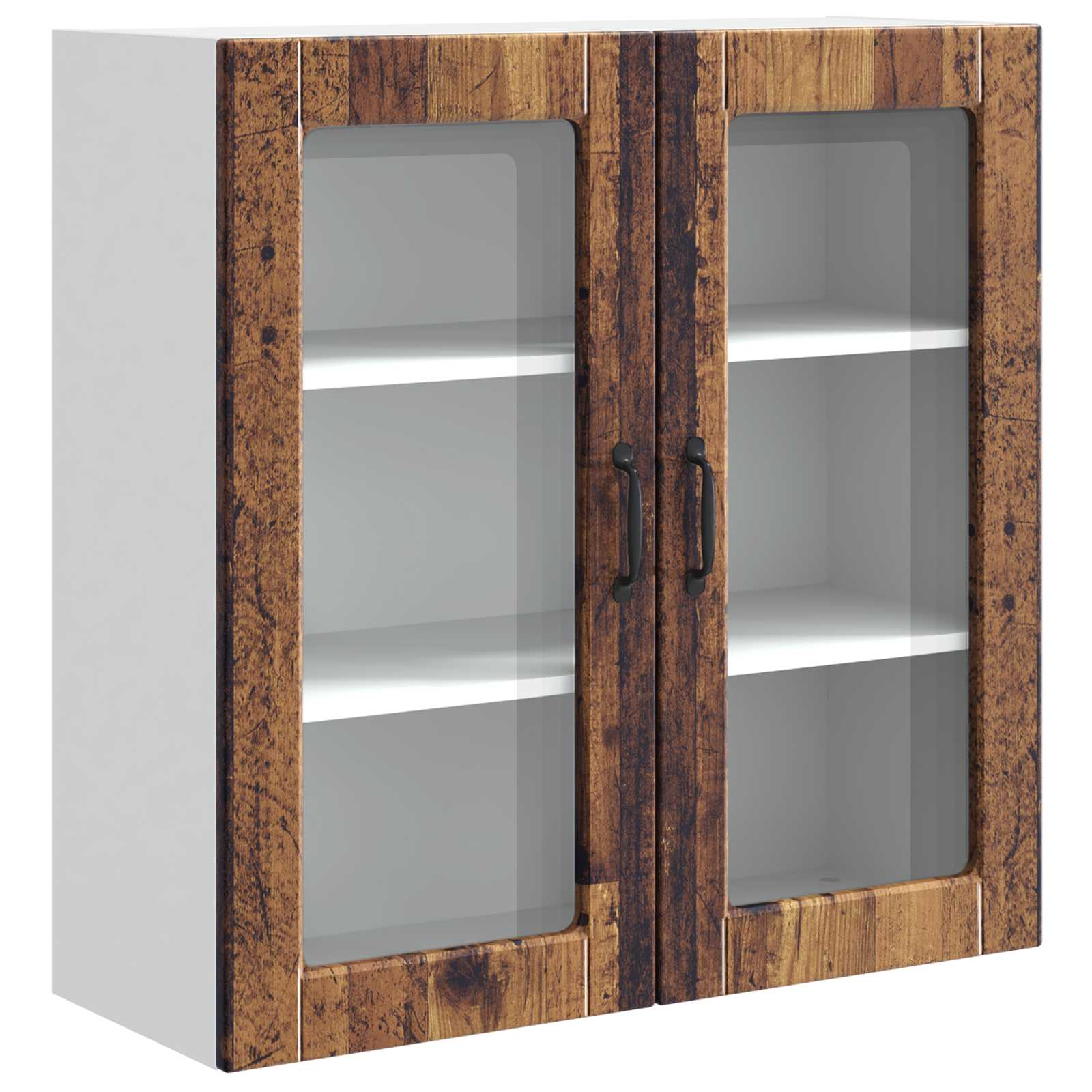 Wandglas-Schrank PORTO Altholz 80 x 31 x 80 cm Holzwerkstoff