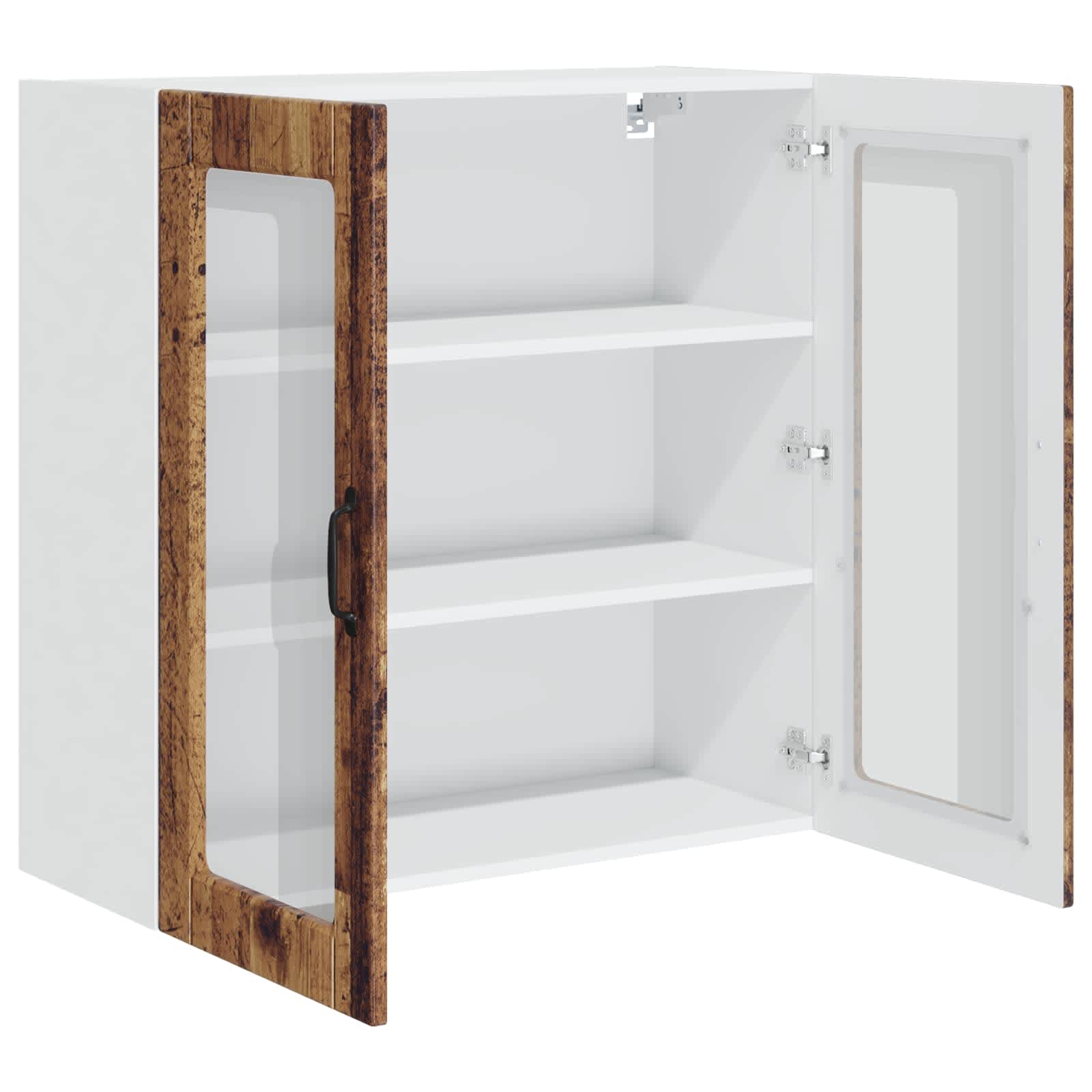 Wandglas-Schrank PORTO Altholz 80 x 31 x 80 cm Holzwerkstoff