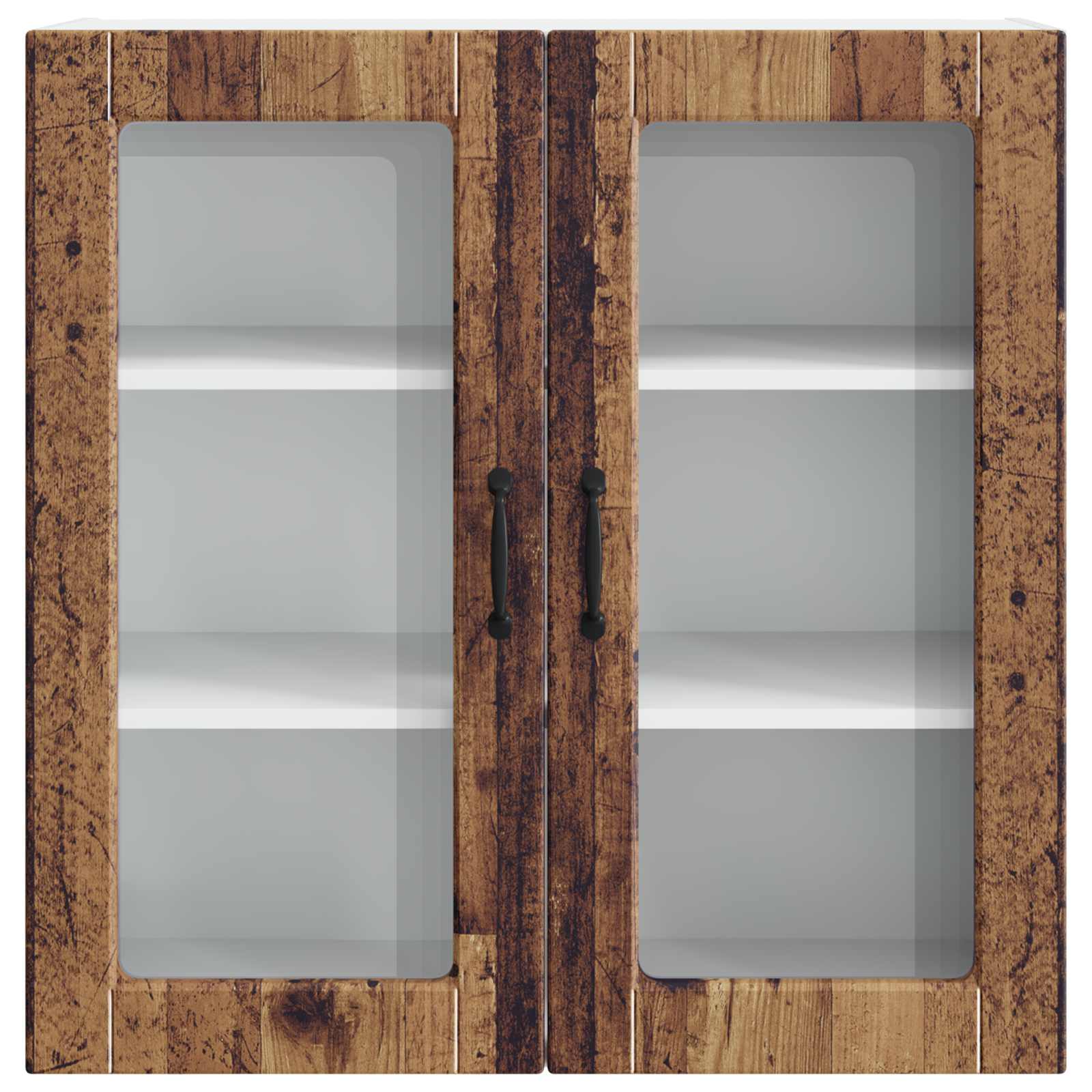 Wandglas-Schrank PORTO Altholz 80 x 31 x 80 cm Holzwerkstoff