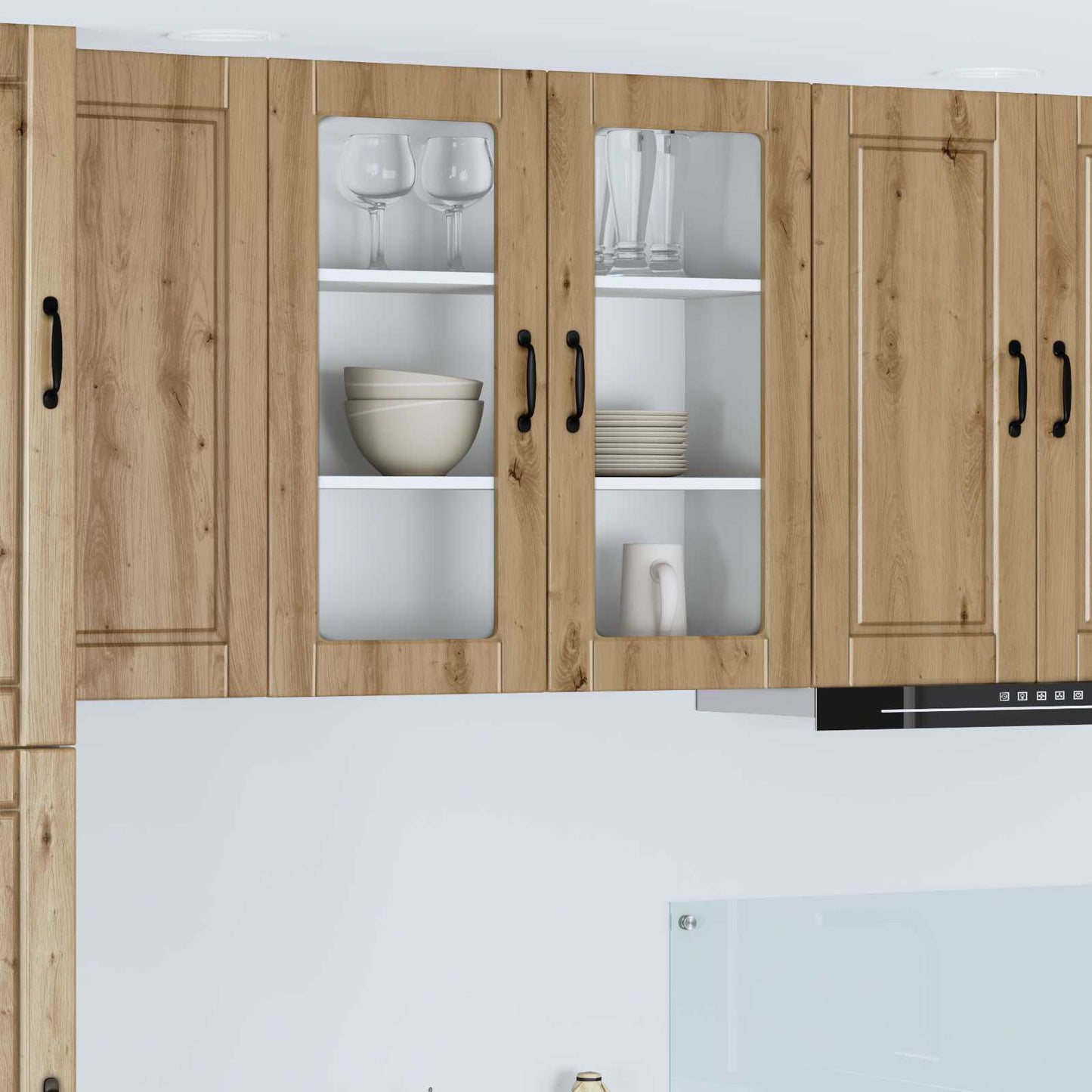 Wandglas-Schrank PORTO Artisan-Eiche 80 x 31 x 80 cm