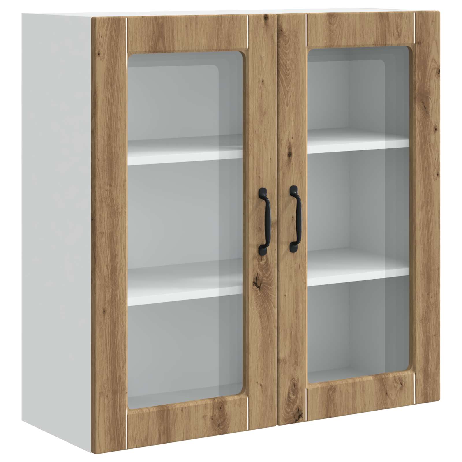 Wandglas-Schrank PORTO Artisan-Eiche 80 x 31 x 80 cm
