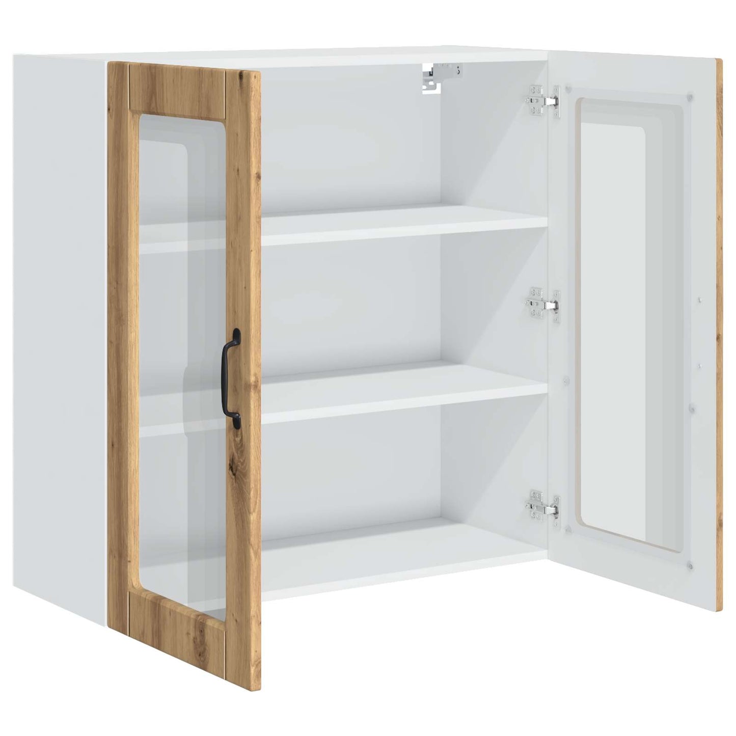 Wandglas-Schrank PORTO Artisan-Eiche 80 x 31 x 80 cm
