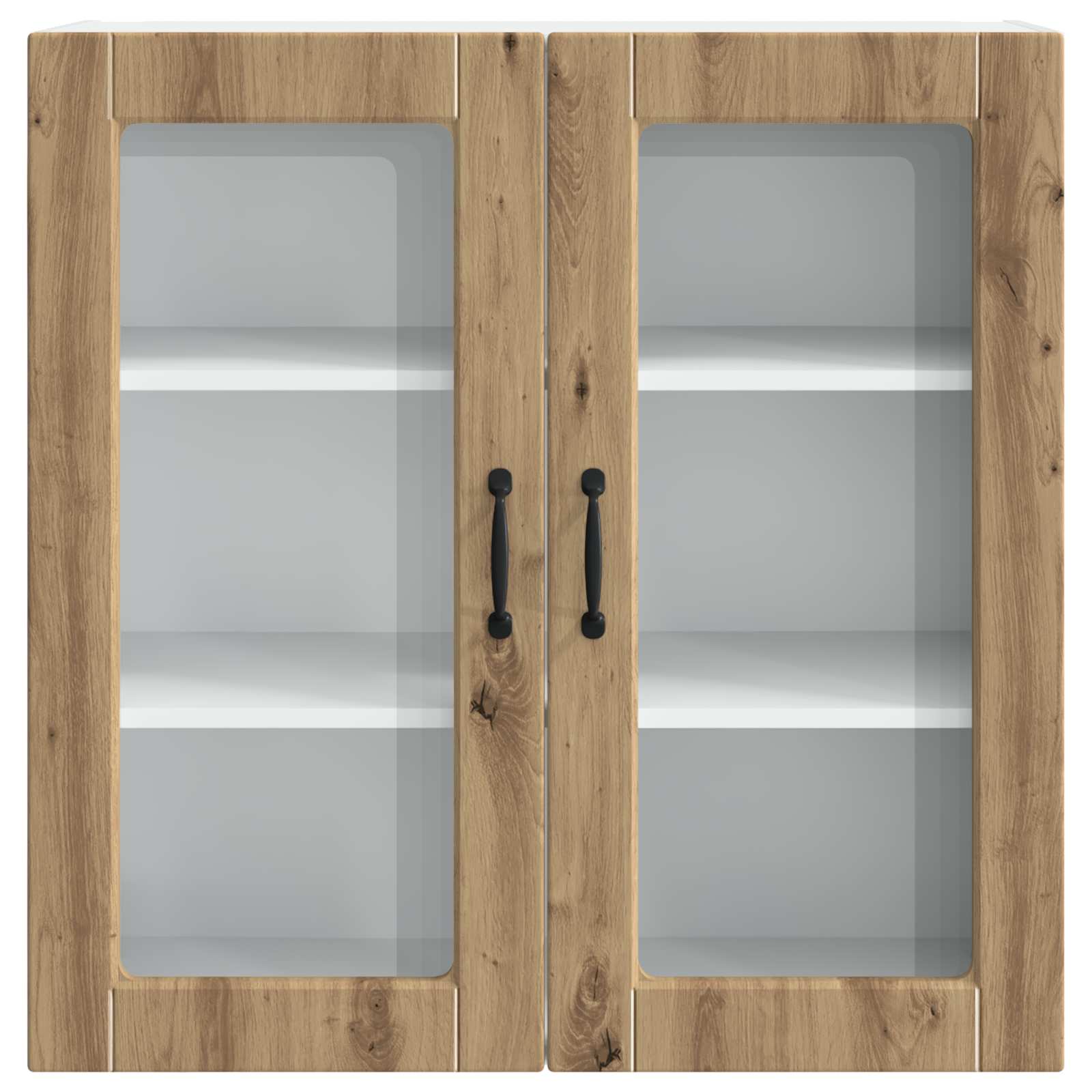 Wandglas-Schrank PORTO Artisan-Eiche 80 x 31 x 80 cm