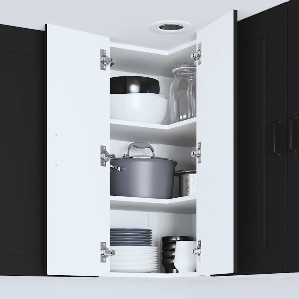 Küchenwandschrank mit Tür Schwarz 57 x 57 x 80 cm Holzwerkstoff