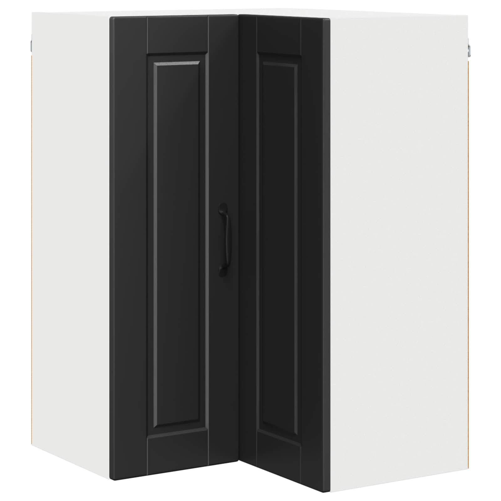 Wand-Eckschrank PORTO Schwarz 57 x 57 x 80 cm Holzwerkstoff