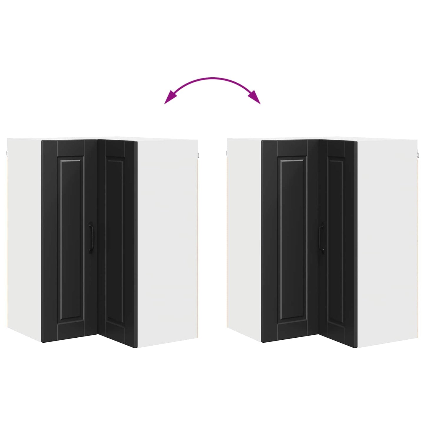 Wand-Eckschrank PORTO Schwarz 57 x 57 x 80 cm Holzwerkstoff