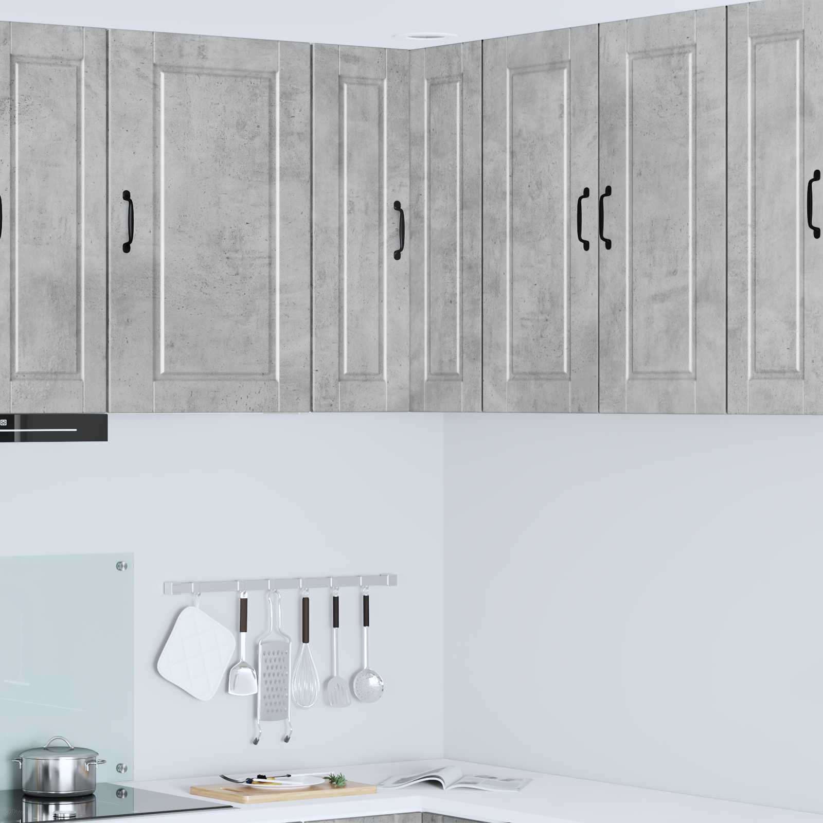 Wand-Eckschrank PORTO Beton Grau 57 x 57 x 80 cm Holzwerkstoff