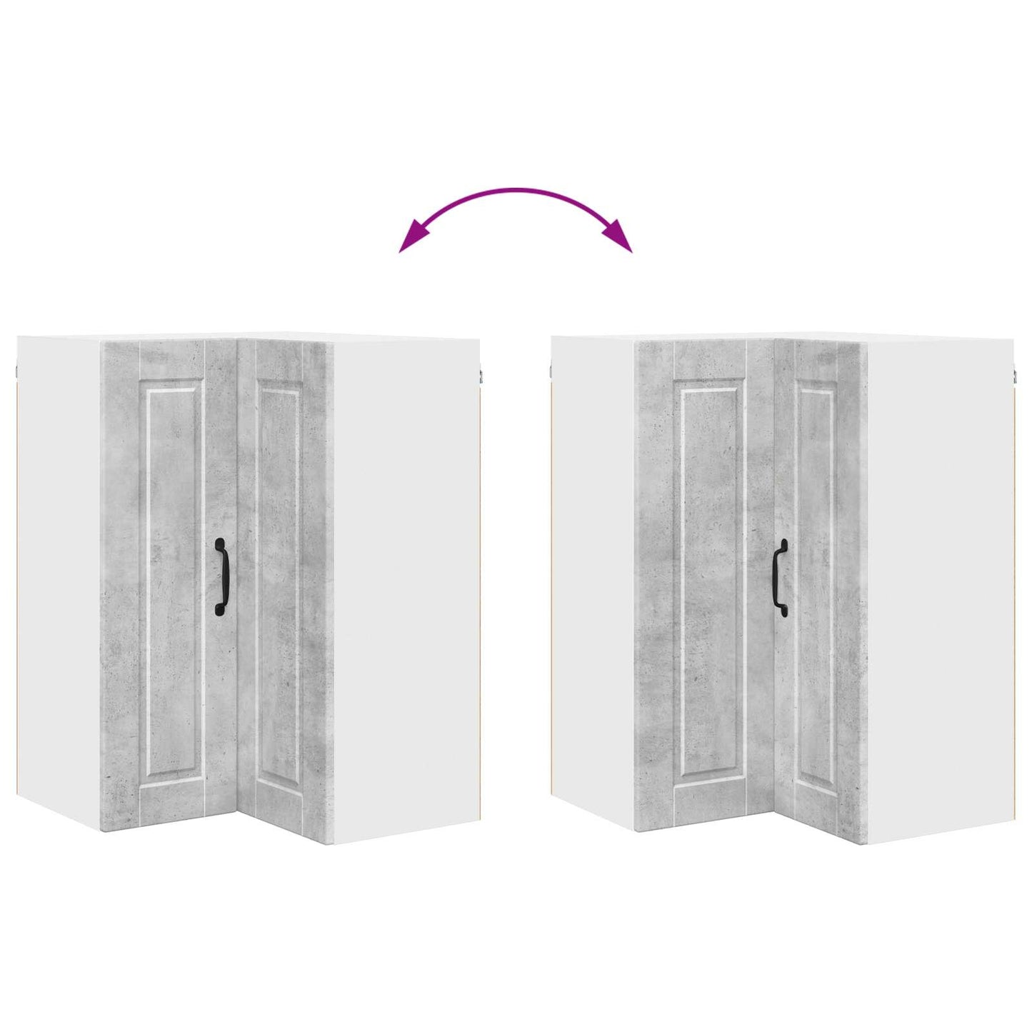Wand-Eckschrank PORTO Beton Grau 57 x 57 x 80 cm Holzwerkstoff