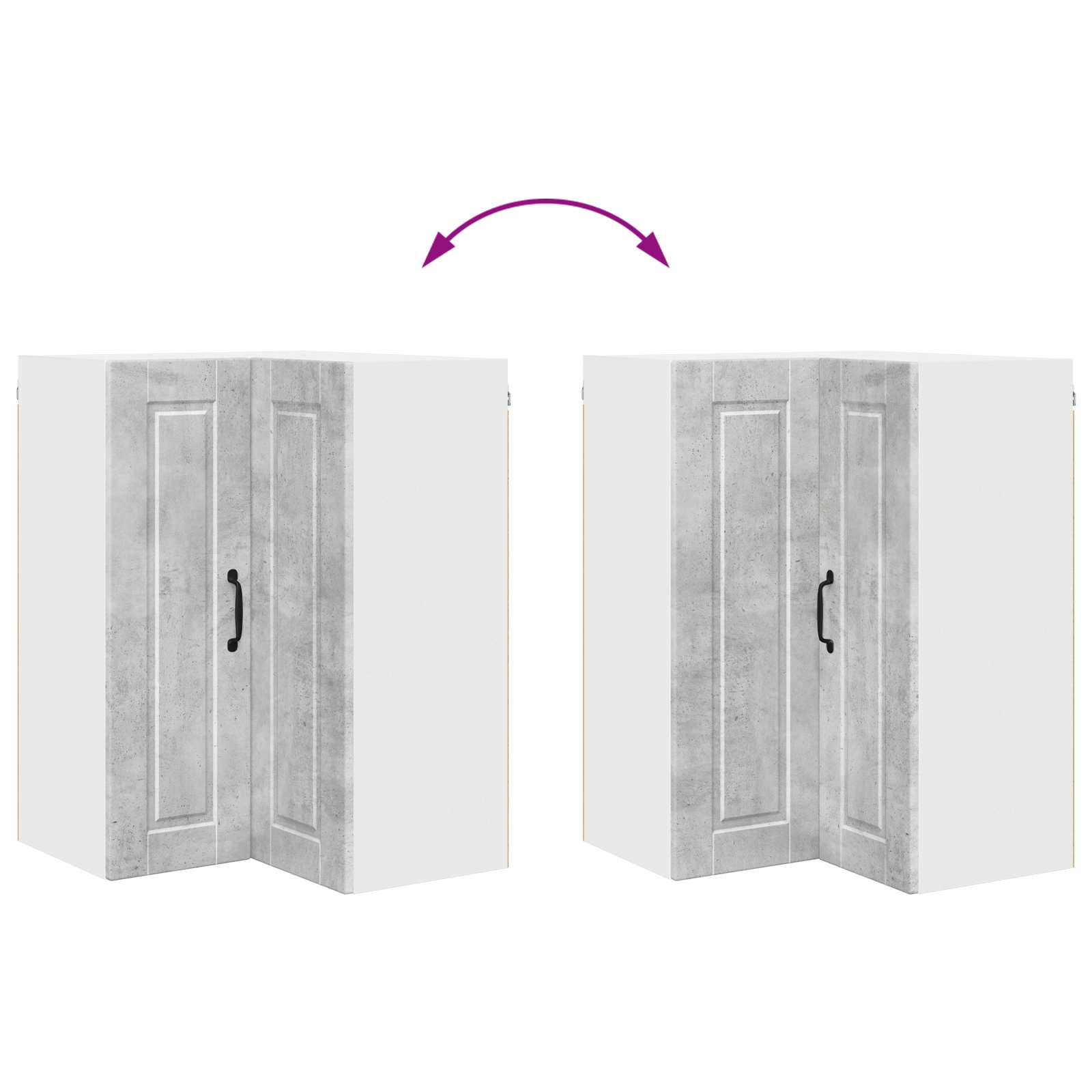 Wand-Eckschrank PORTO Beton Grau 57 x 57 x 80 cm Holzwerkstoff