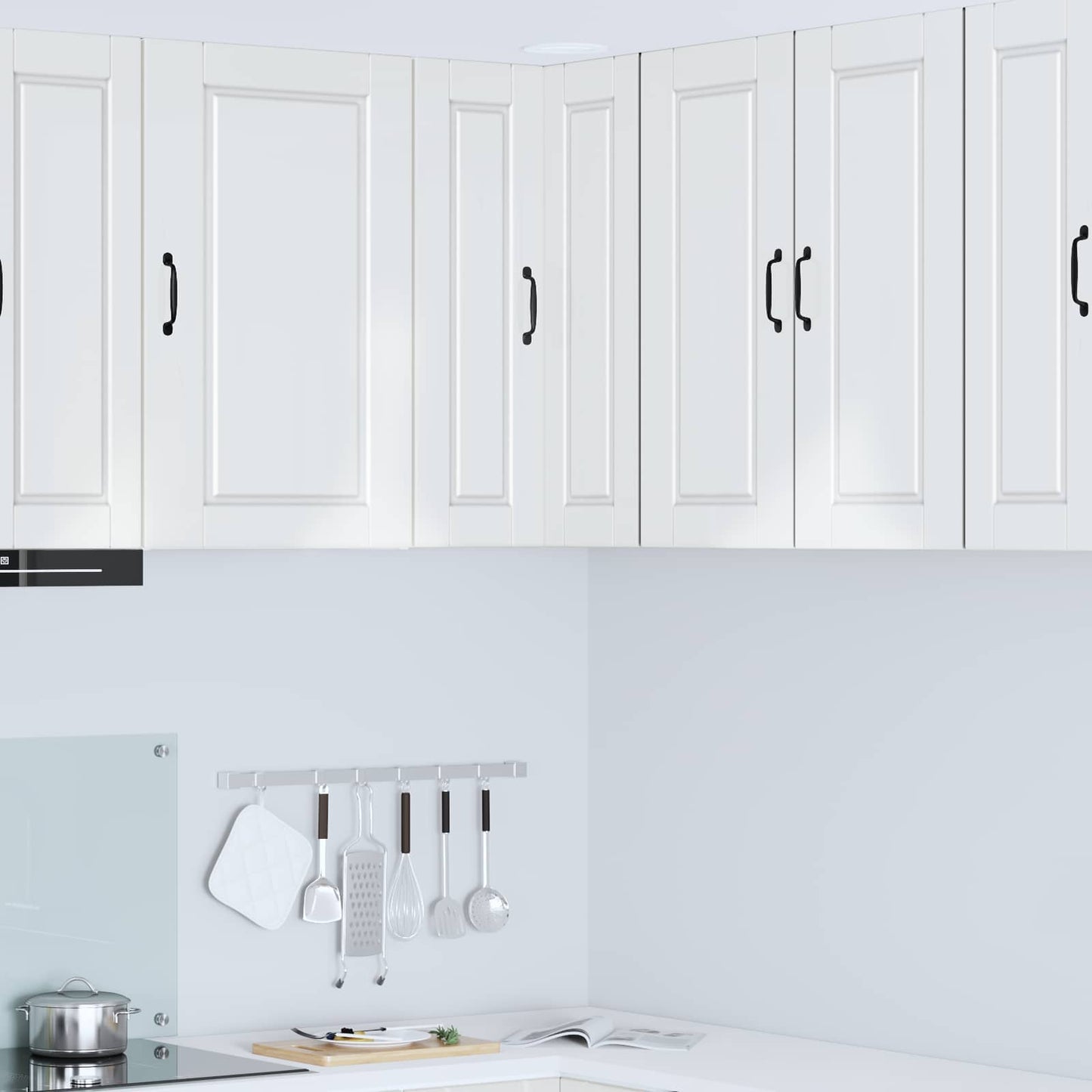 Wand-Eckschrank PORTO Hochglanz Weiß 57 x 57 x 80 cm
