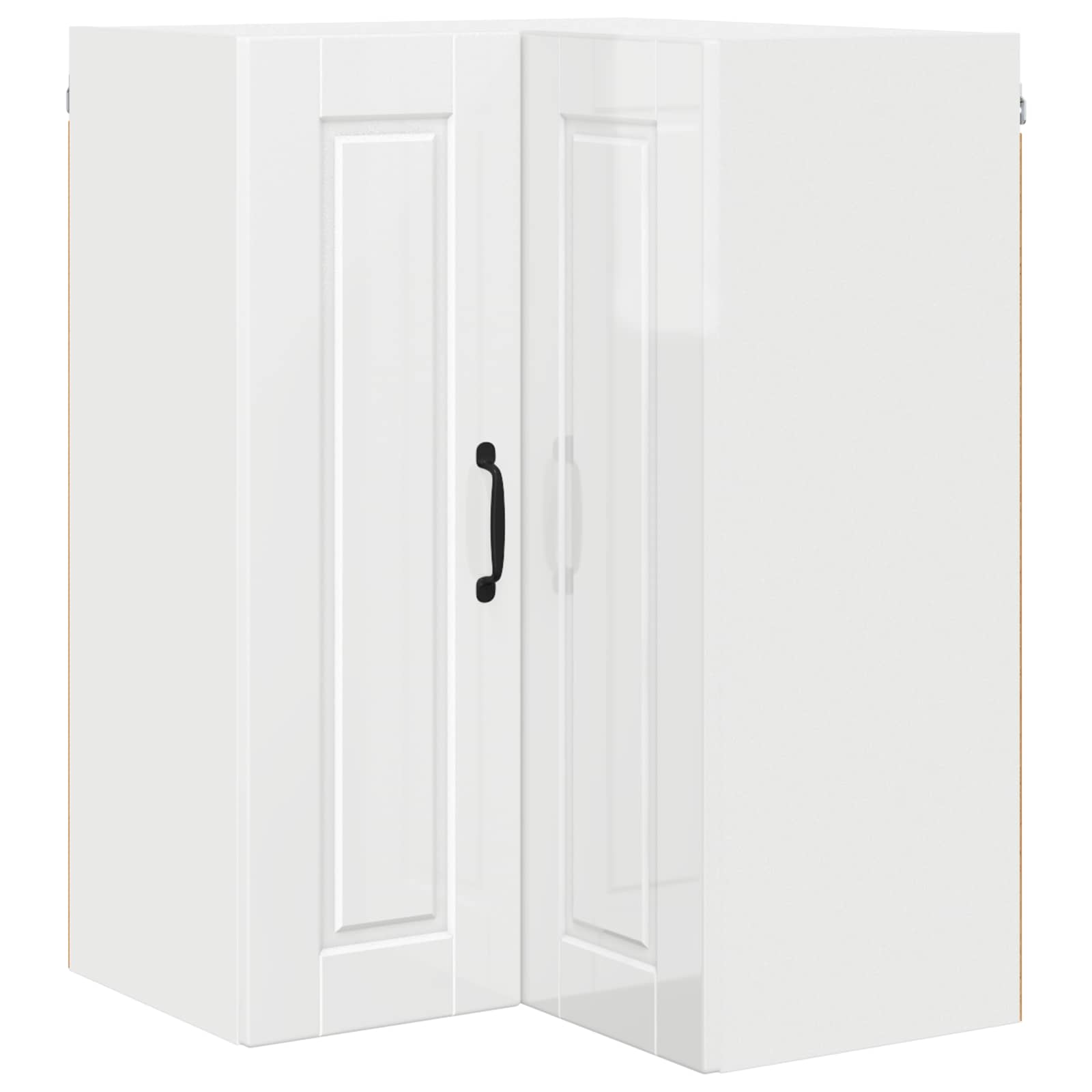 Wand-Eckschrank PORTO Hochglanz Weiß 57 x 57 x 80 cm