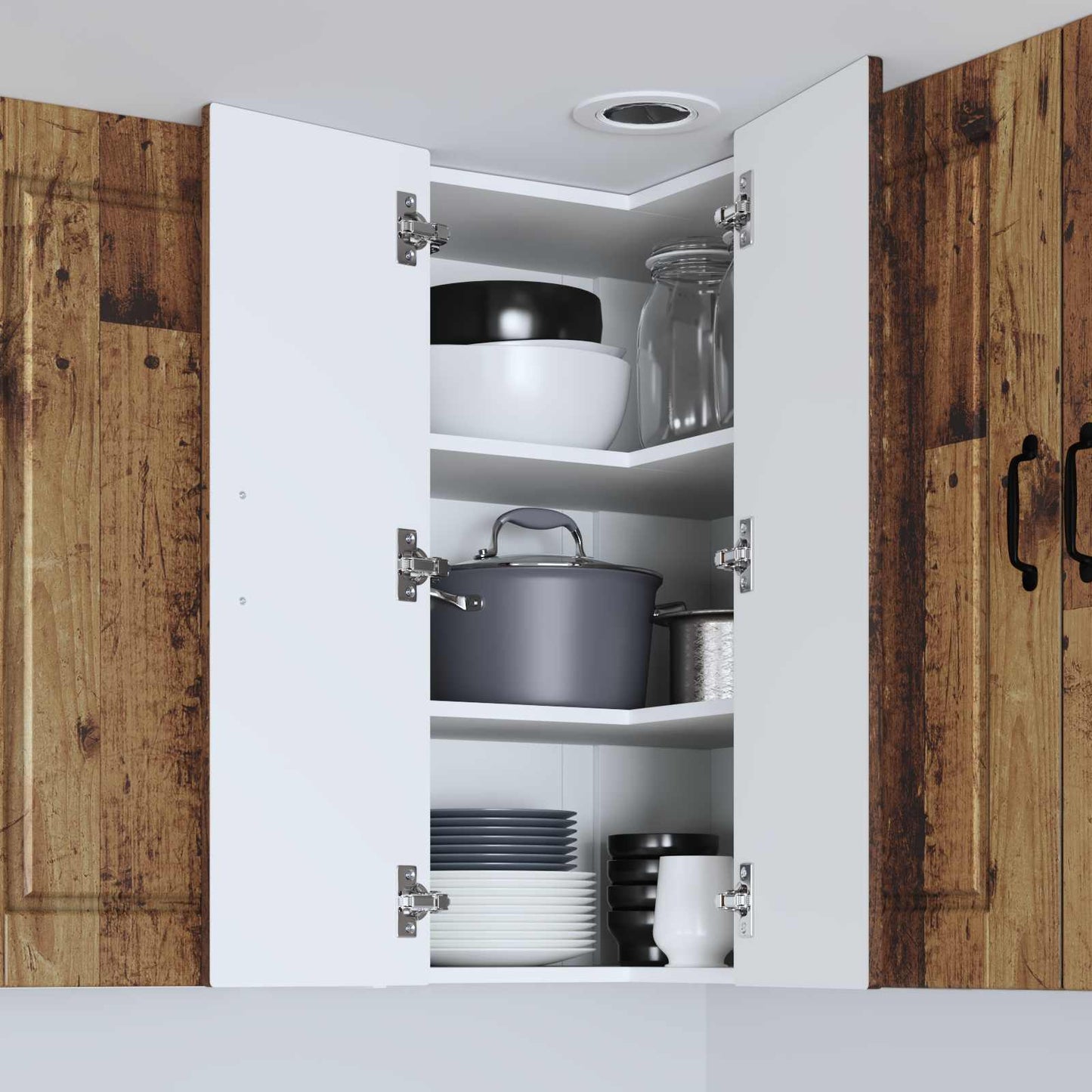 Wand-Eckschrank PORTO Altholz 57 x 57 x 80 cm Holzwerkstoff