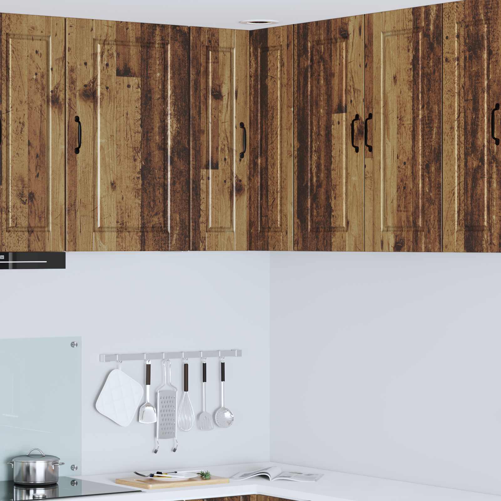 Wand-Eckschrank PORTO Altholz 57 x 57 x 80 cm Holzwerkstoff