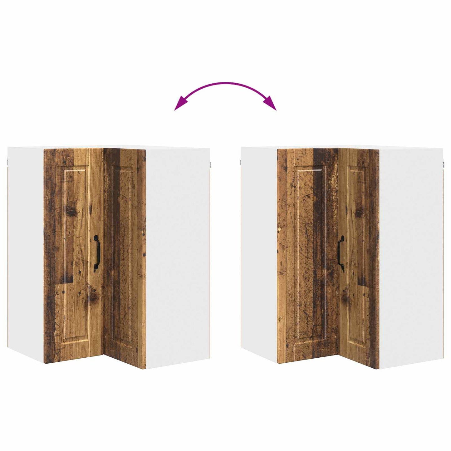 Wand-Eckschrank PORTO Altholz 57 x 57 x 80 cm Holzwerkstoff