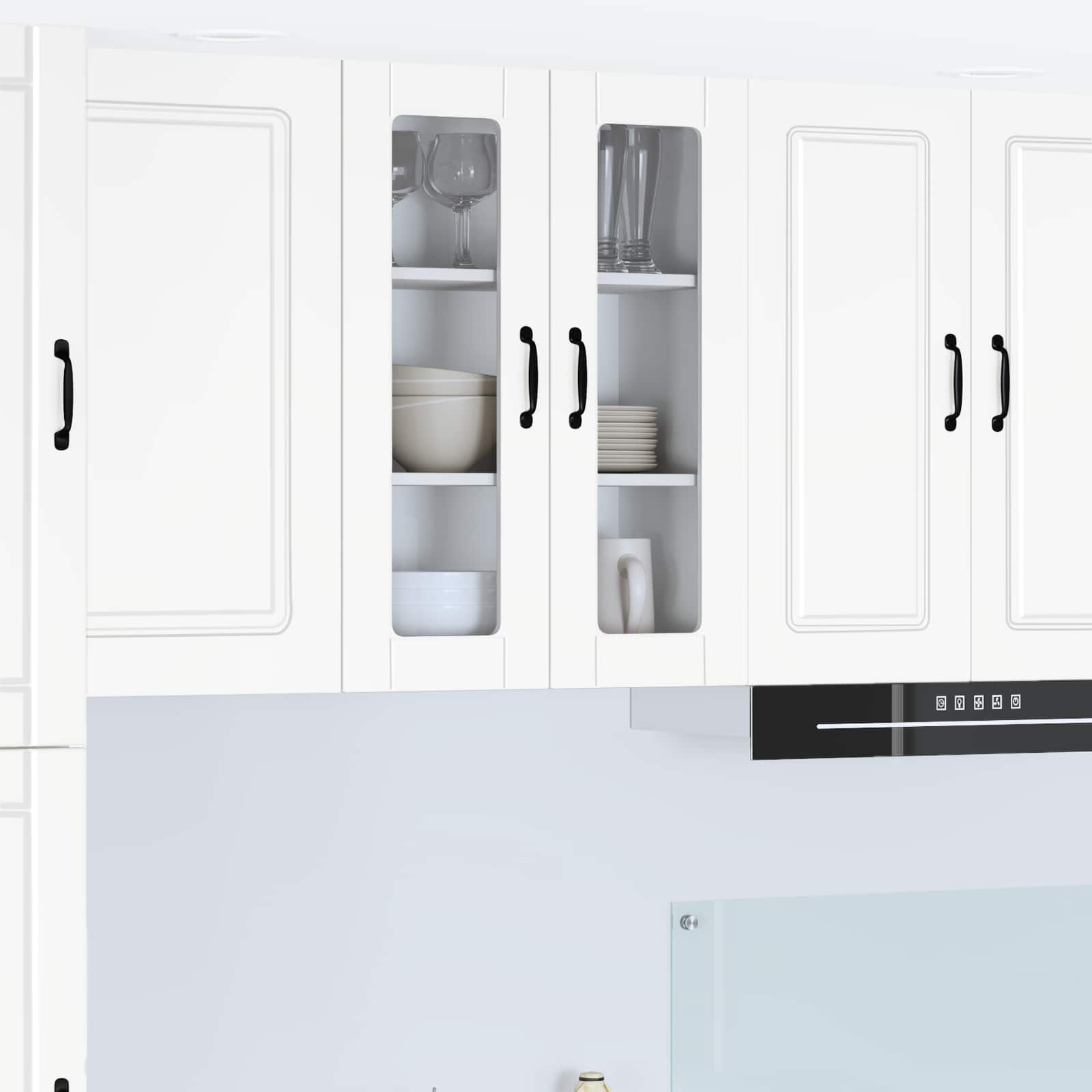 Wandglas-Schrank PORTO Weiß 60 x 31 x 80 cm Holzwerkstoff