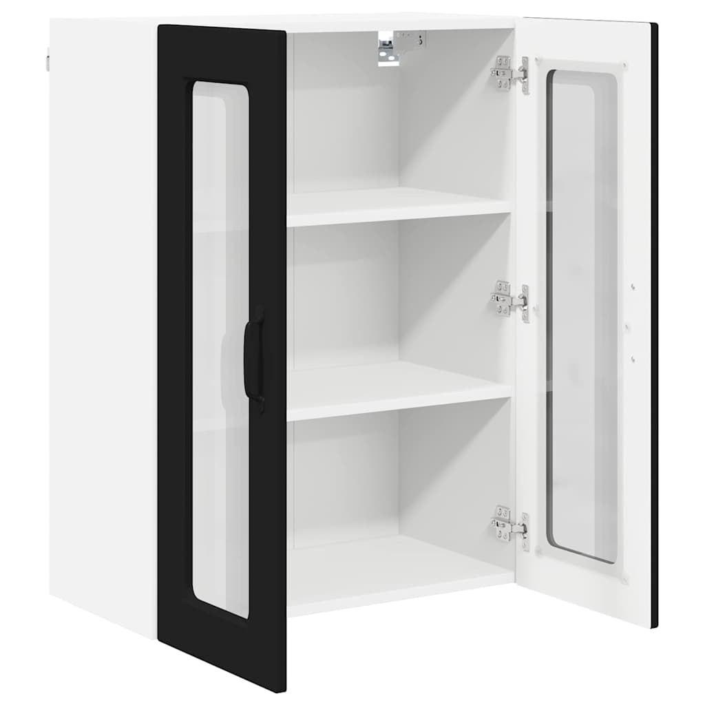 Küchenwandschrank mit Tür Schwarz 60 x 31 x 80 cm Holzwerkstoff