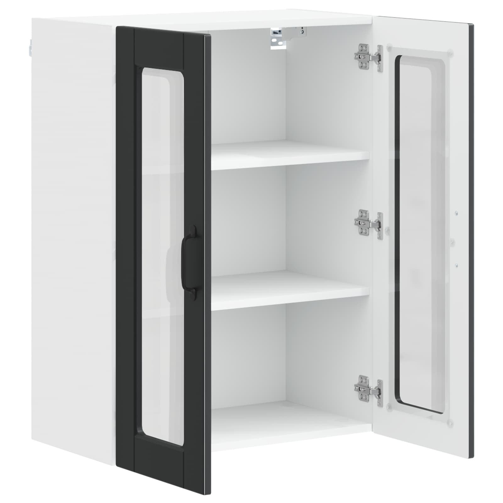 Wandglas-Schrank PORTO Schwarz 60 x 31 x 80 cm Holzwerkstoff