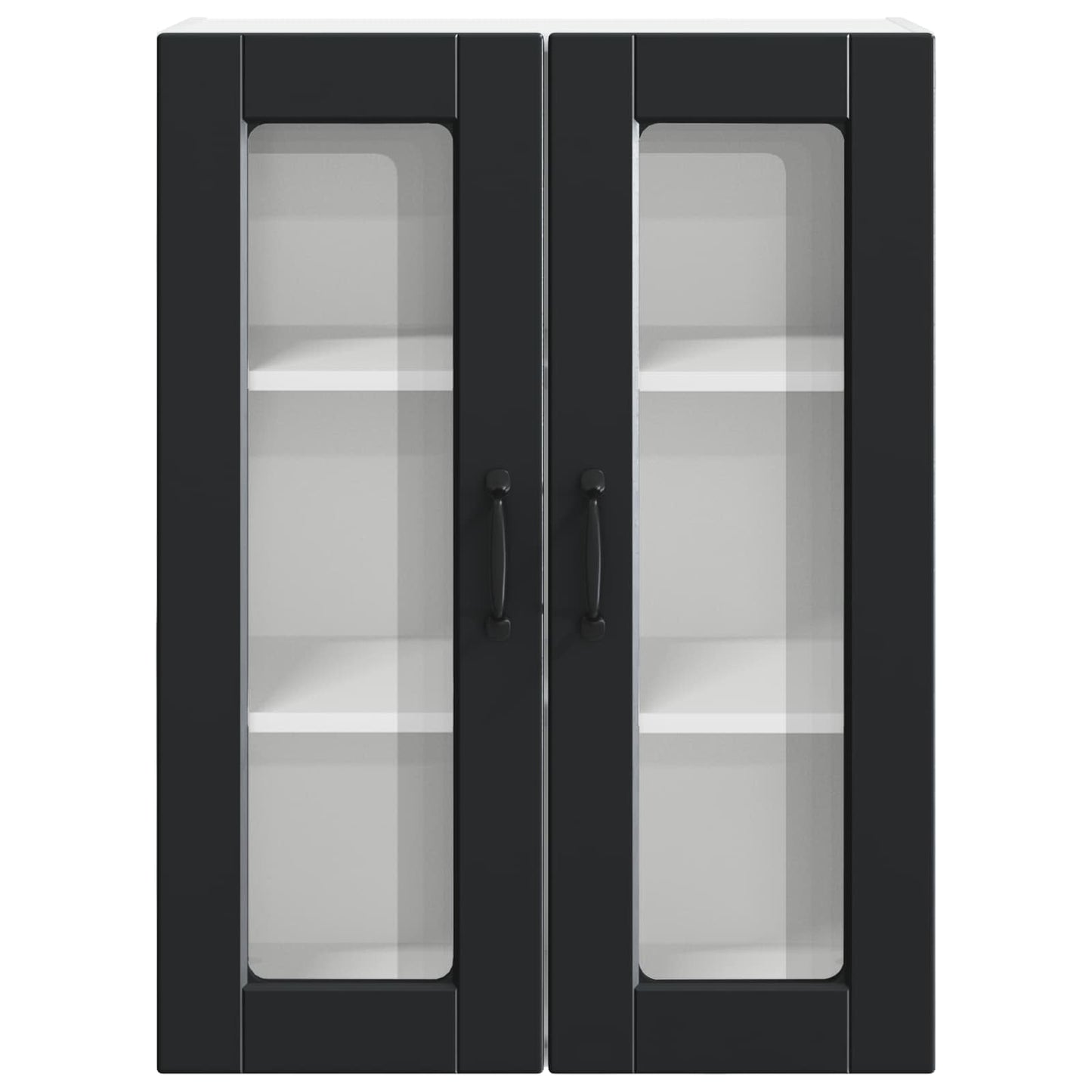 Wandglas-Schrank PORTO Schwarz 60 x 31 x 80 cm Holzwerkstoff