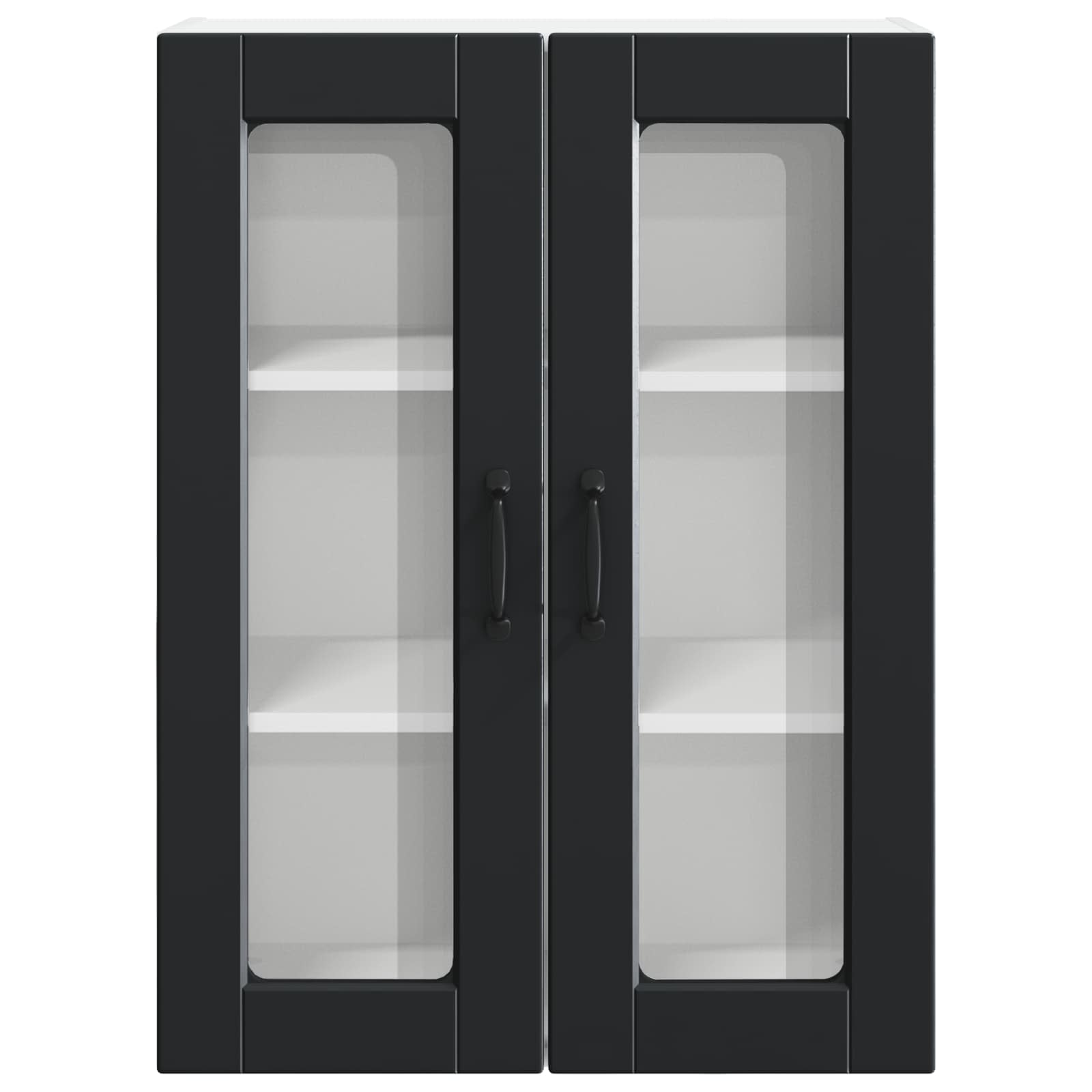 Wandglas-Schrank PORTO Schwarz 60 x 31 x 80 cm Holzwerkstoff