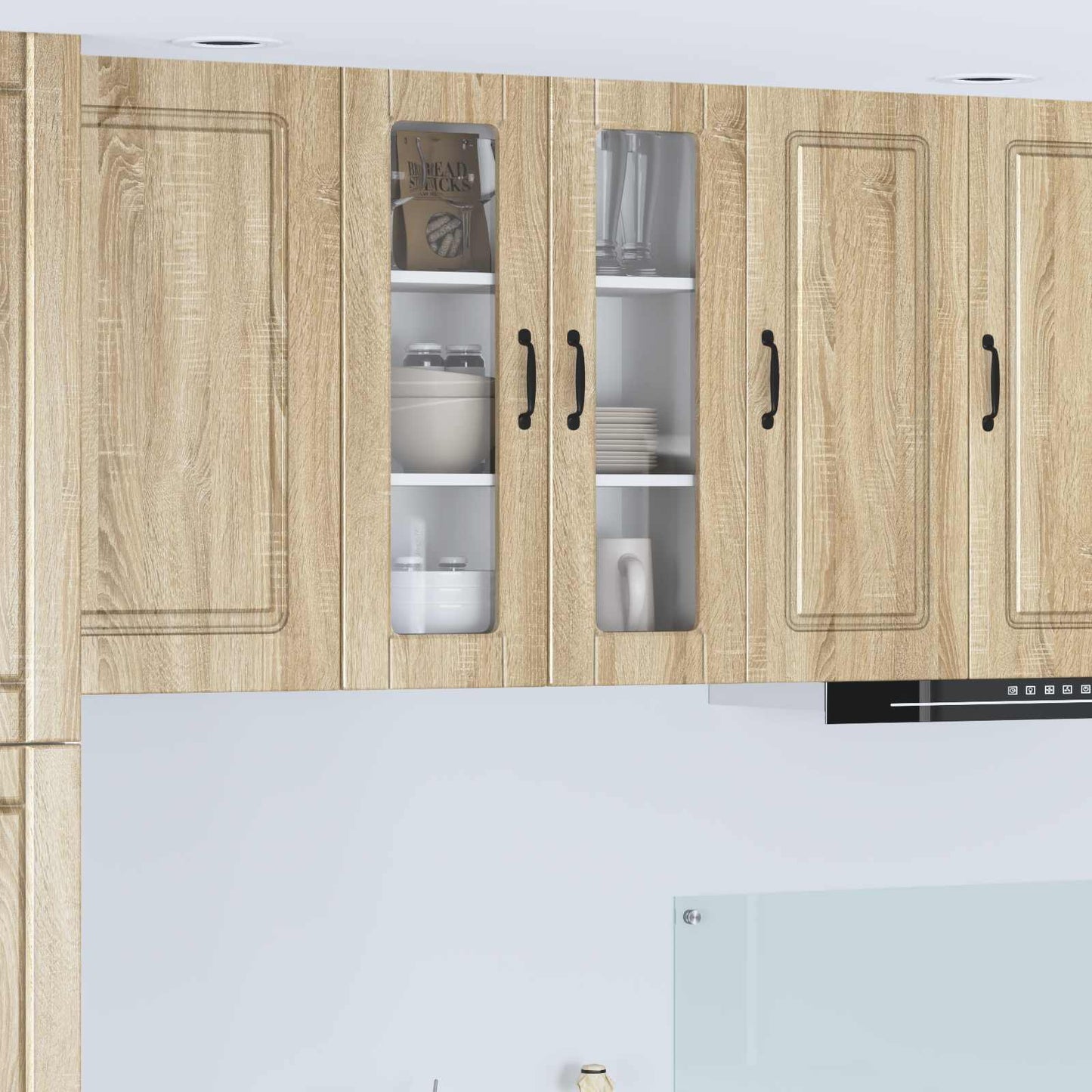 Wandglas-Schrank PORTO Sonoma-Eiche 60 x 31 x 80 cm
