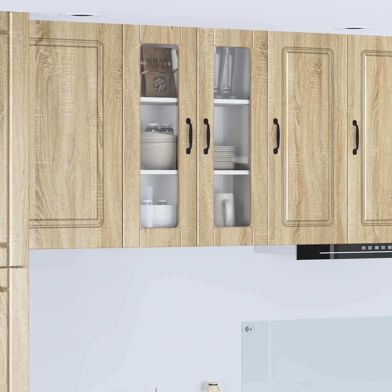 Wandglas-Schrank PORTO Sonoma-Eiche 60 x 31 x 80 cm