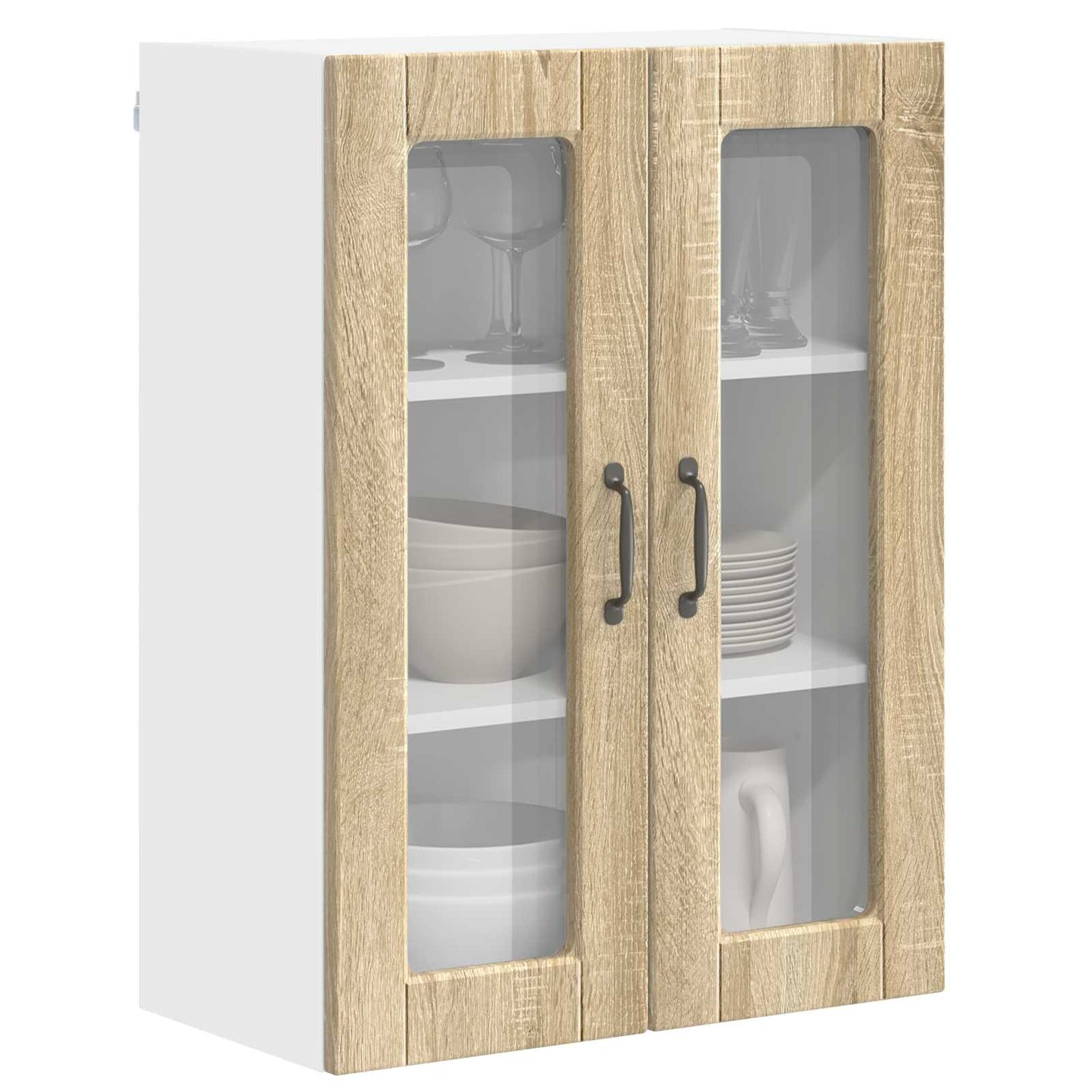 Wandglas-Schrank PORTO Sonoma-Eiche 60 x 31 x 80 cm