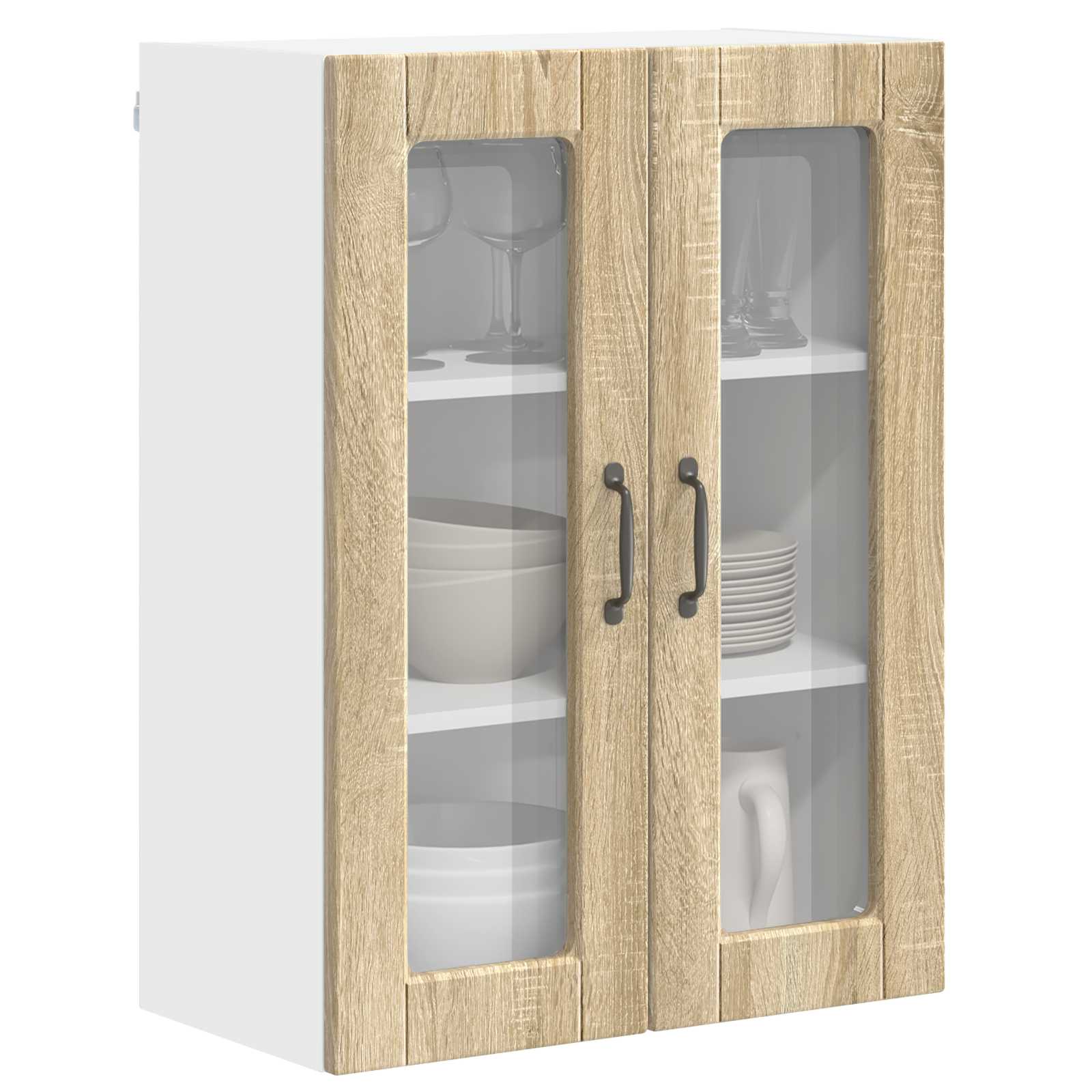 Wandglas-Schrank PORTO Sonoma-Eiche 60 x 31 x 80 cm