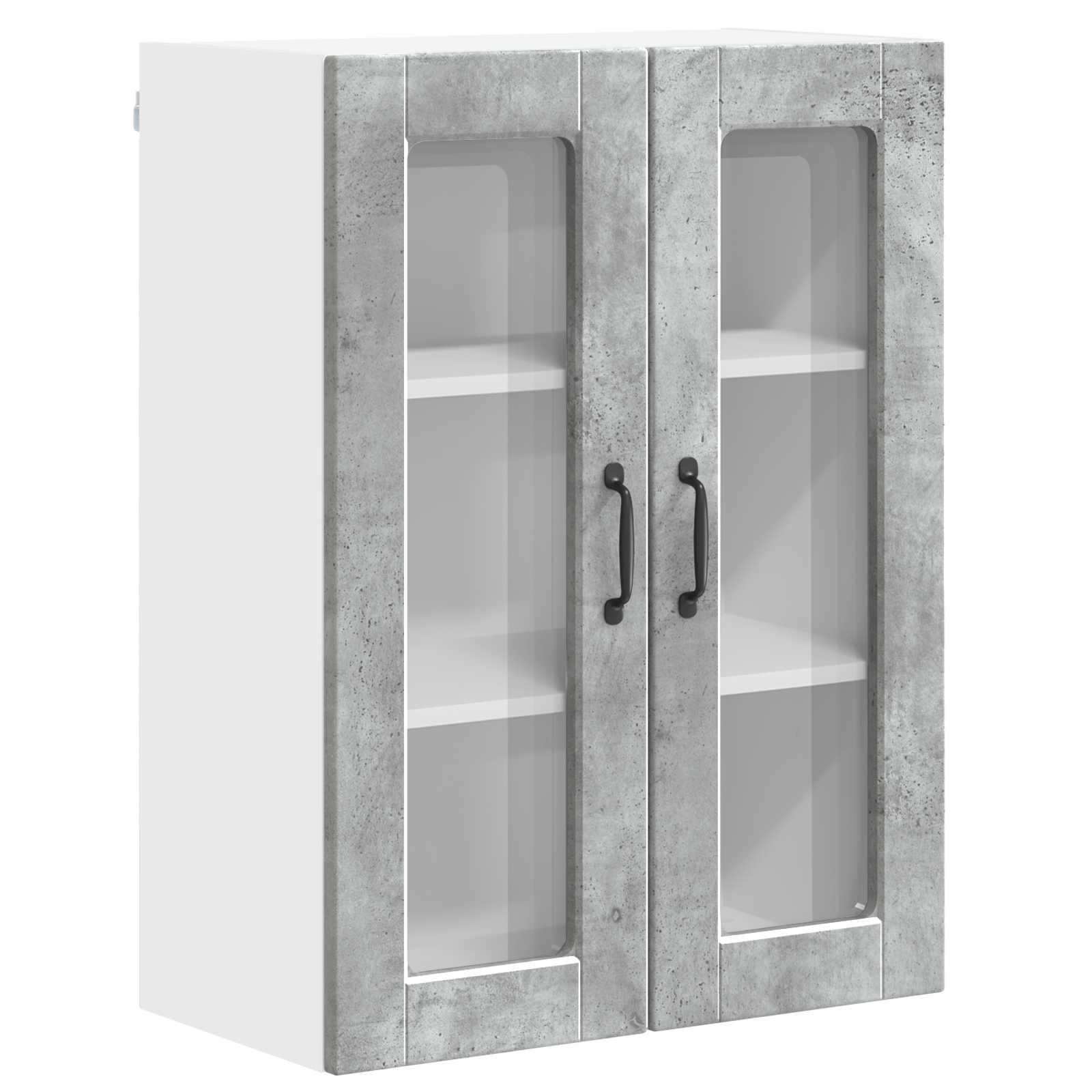 Wandglas-Schrank PORTO Beton Grau 60 x 31 x 80 cm Holzwerkstoff