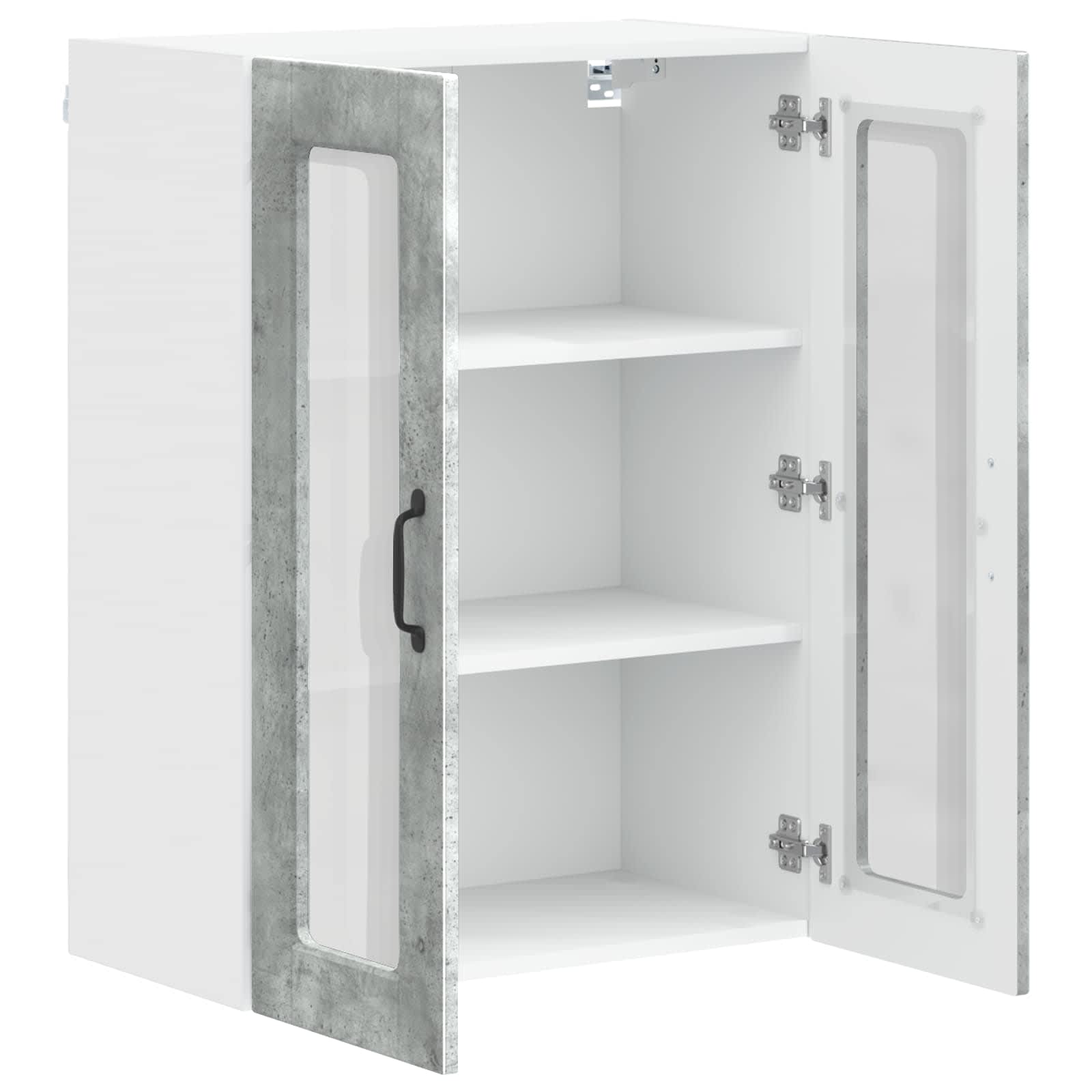 Wandglas-Schrank PORTO Beton Grau 60 x 31 x 80 cm Holzwerkstoff