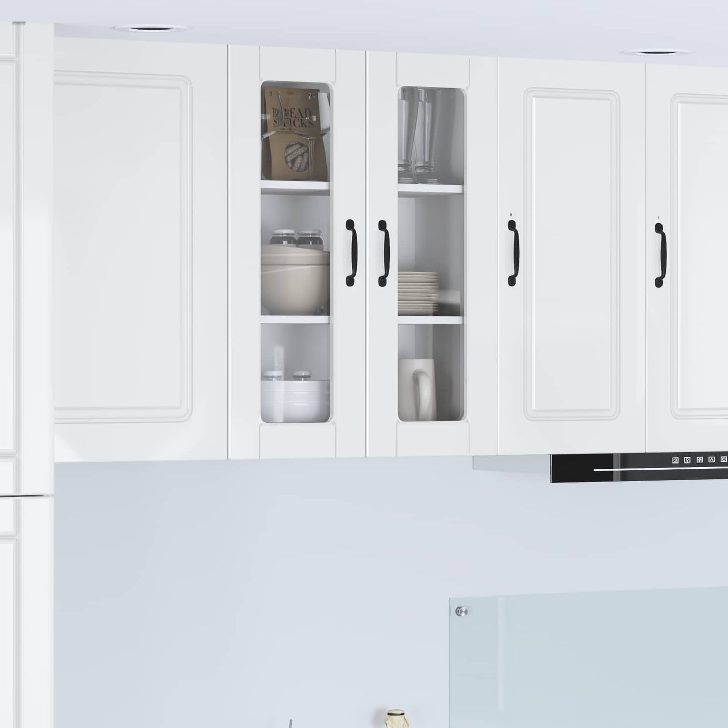 Wandglas-Schrank PORTO Hochglanz Weiß 60 x 31 x 80 cm