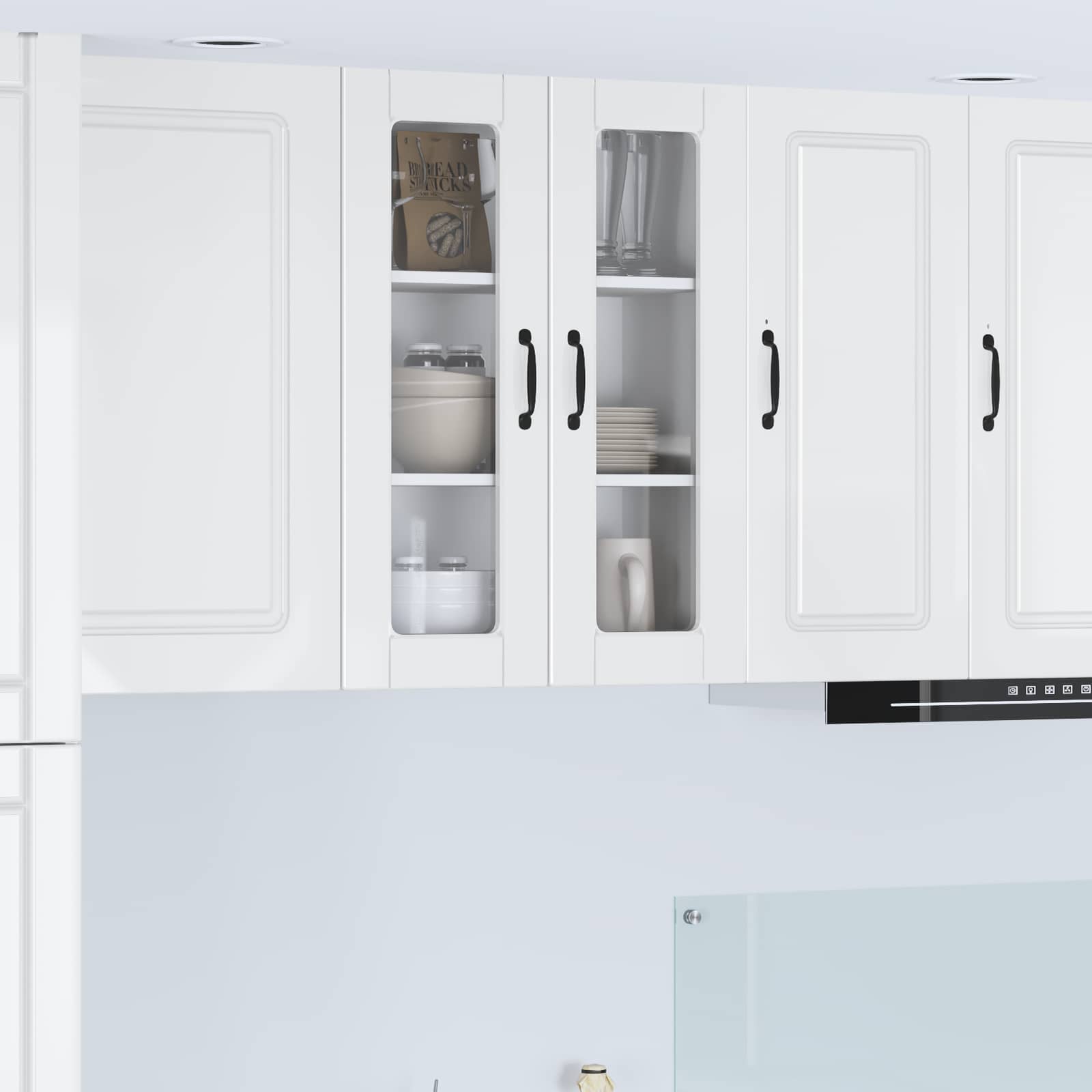 Wandglas-Schrank PORTO Hochglanz Weiß 60 x 31 x 80 cm