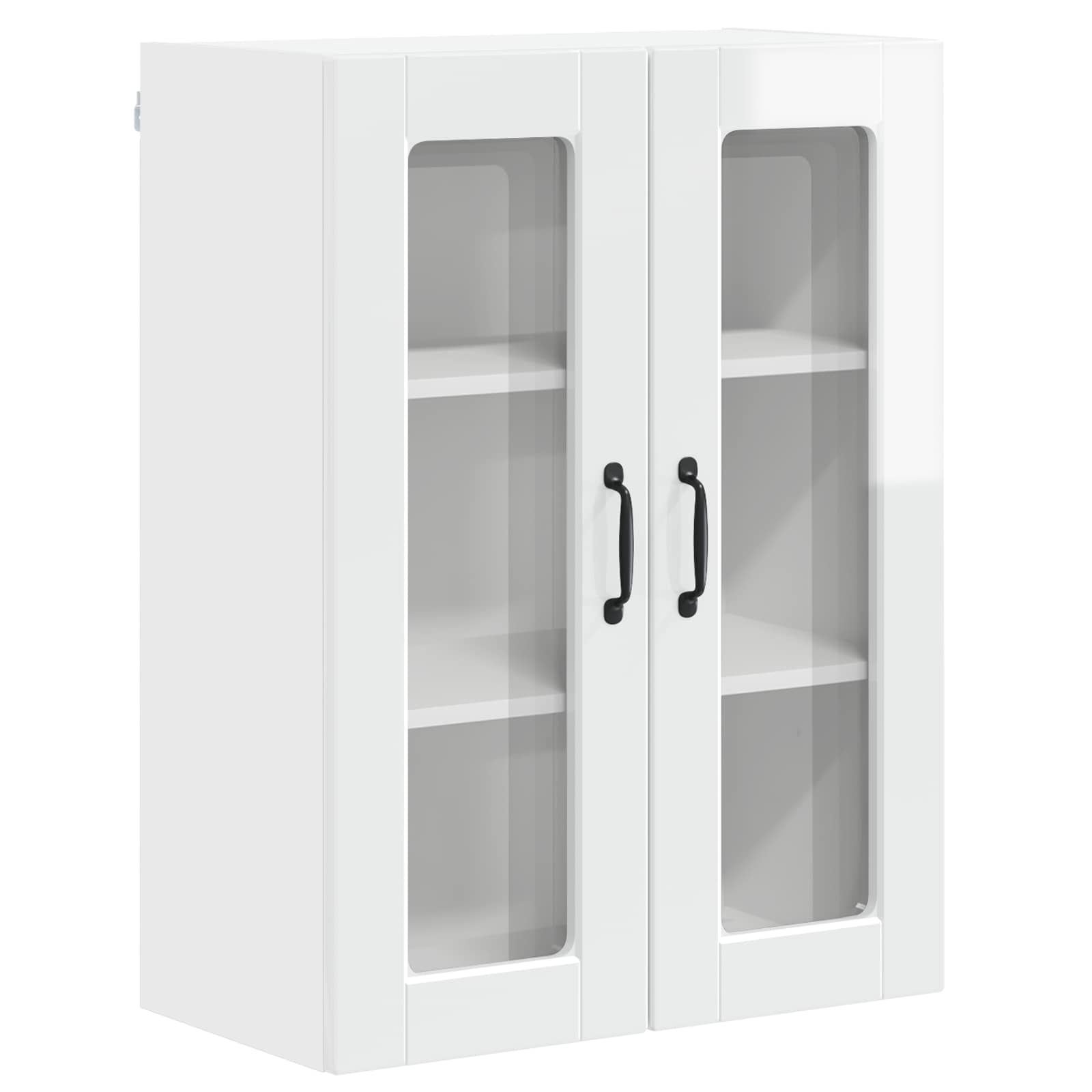 Wandglas-Schrank PORTO Hochglanz Weiß 60 x 31 x 80 cm