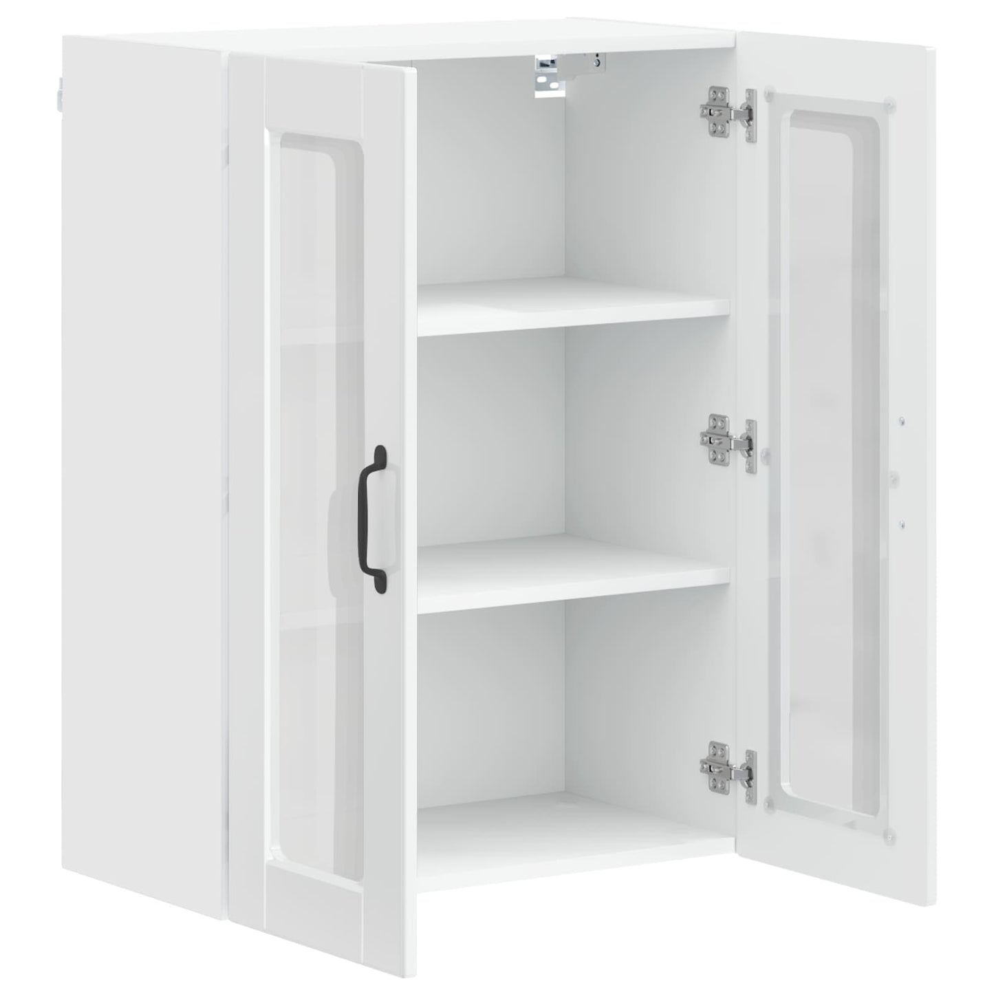 Wandglas-Schrank PORTO Hochglanz Weiß 60 x 31 x 80 cm