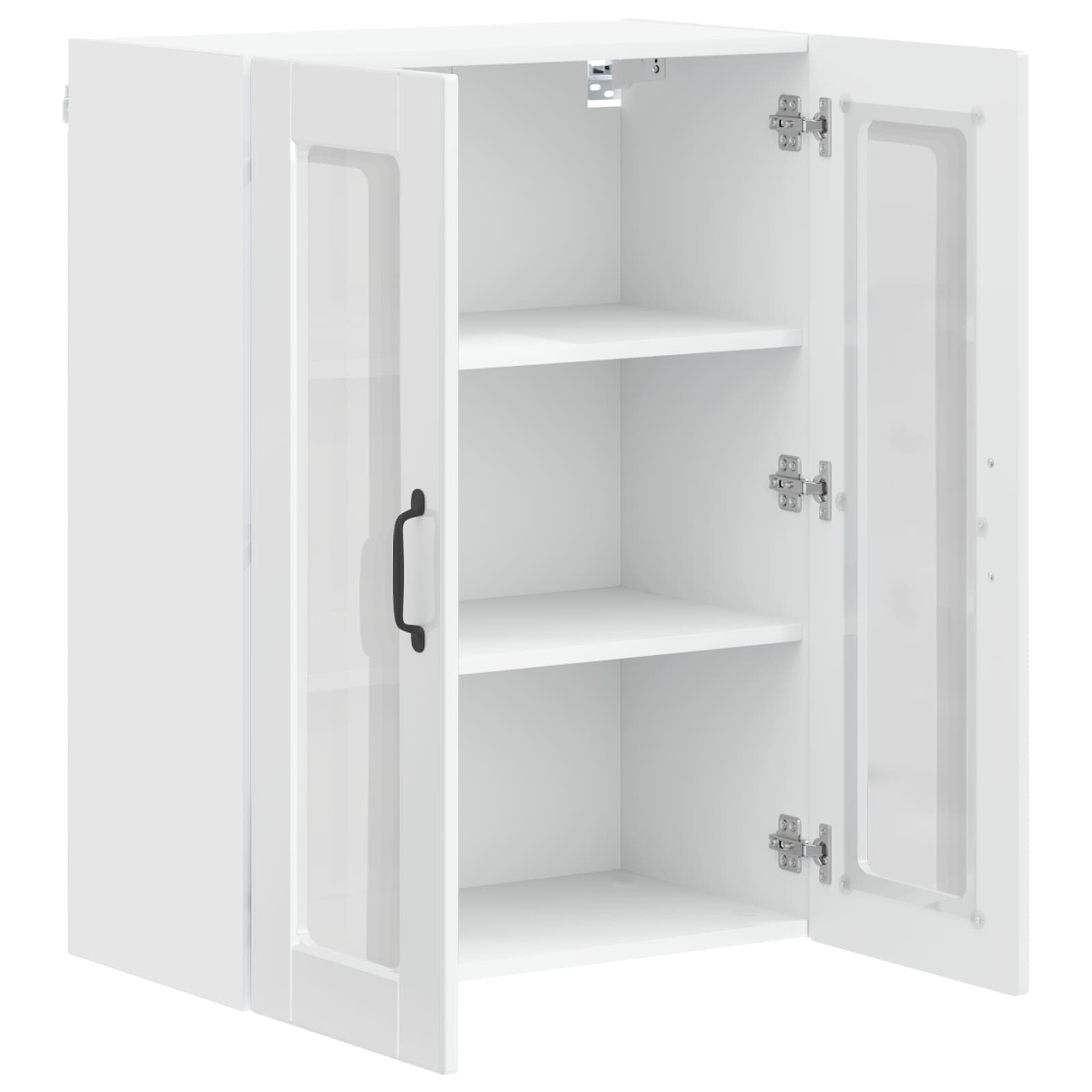 Wandglas-Schrank PORTO Hochglanz Weiß 60 x 31 x 80 cm