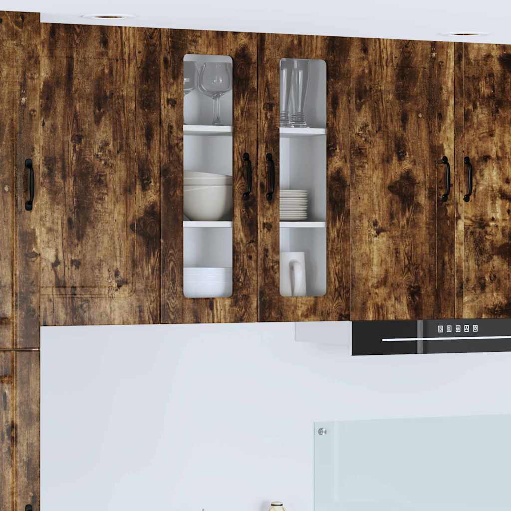 Küchenwandschrank mit Regal Geräucherte Eiche 60 x 31 x 80 cm