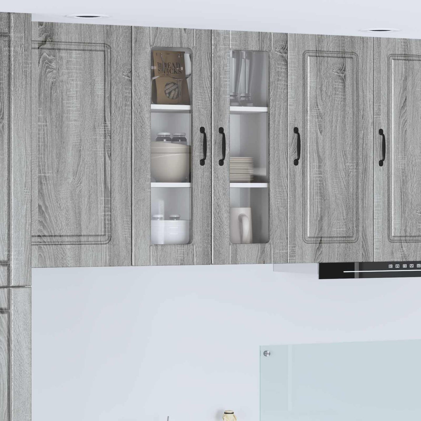 Wandglas-Schrank PORTO Graues Sonoma 60 x 31 x 80 cm