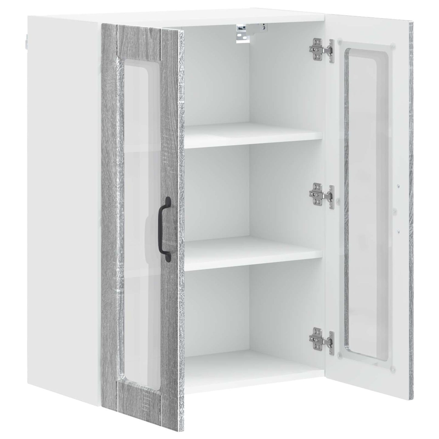 Wandglas-Schrank PORTO Graues Sonoma 60 x 31 x 80 cm