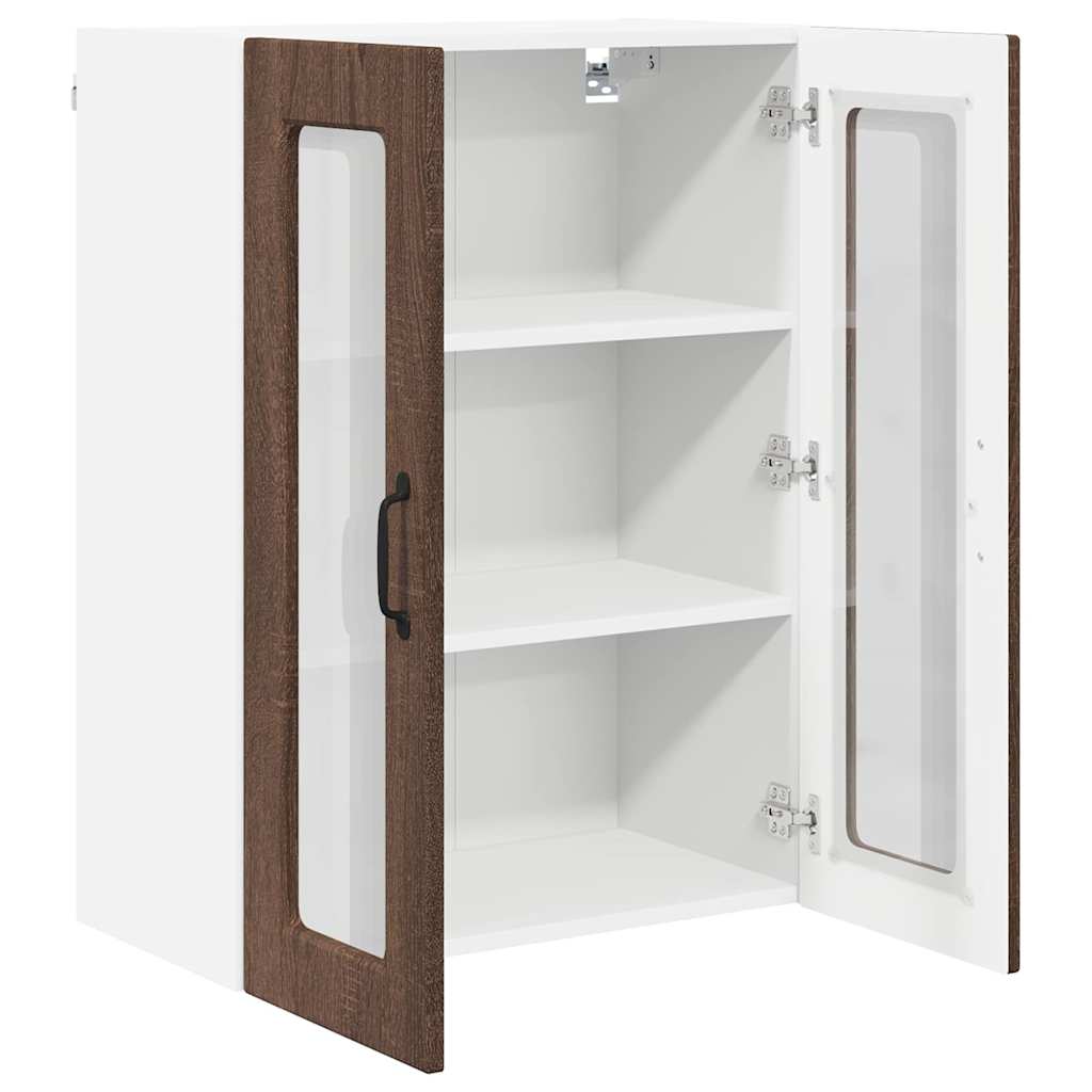 Küchenwandschrank mit Regal Braun Eichen-Optik 60 x 31 x 80 cm