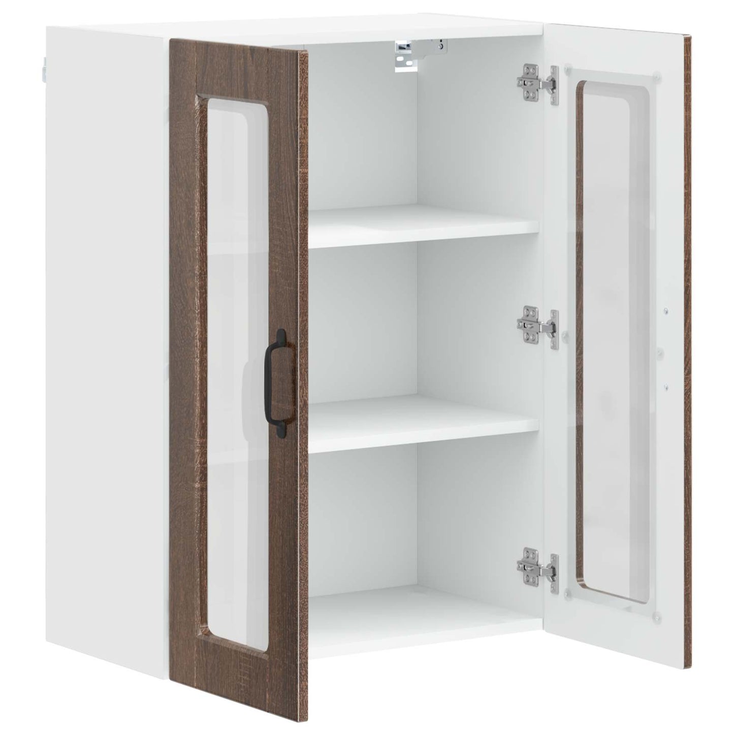 Wandglas-Schrank PORTO Braun Eichen-Optik 60 x 31 x 80 cm