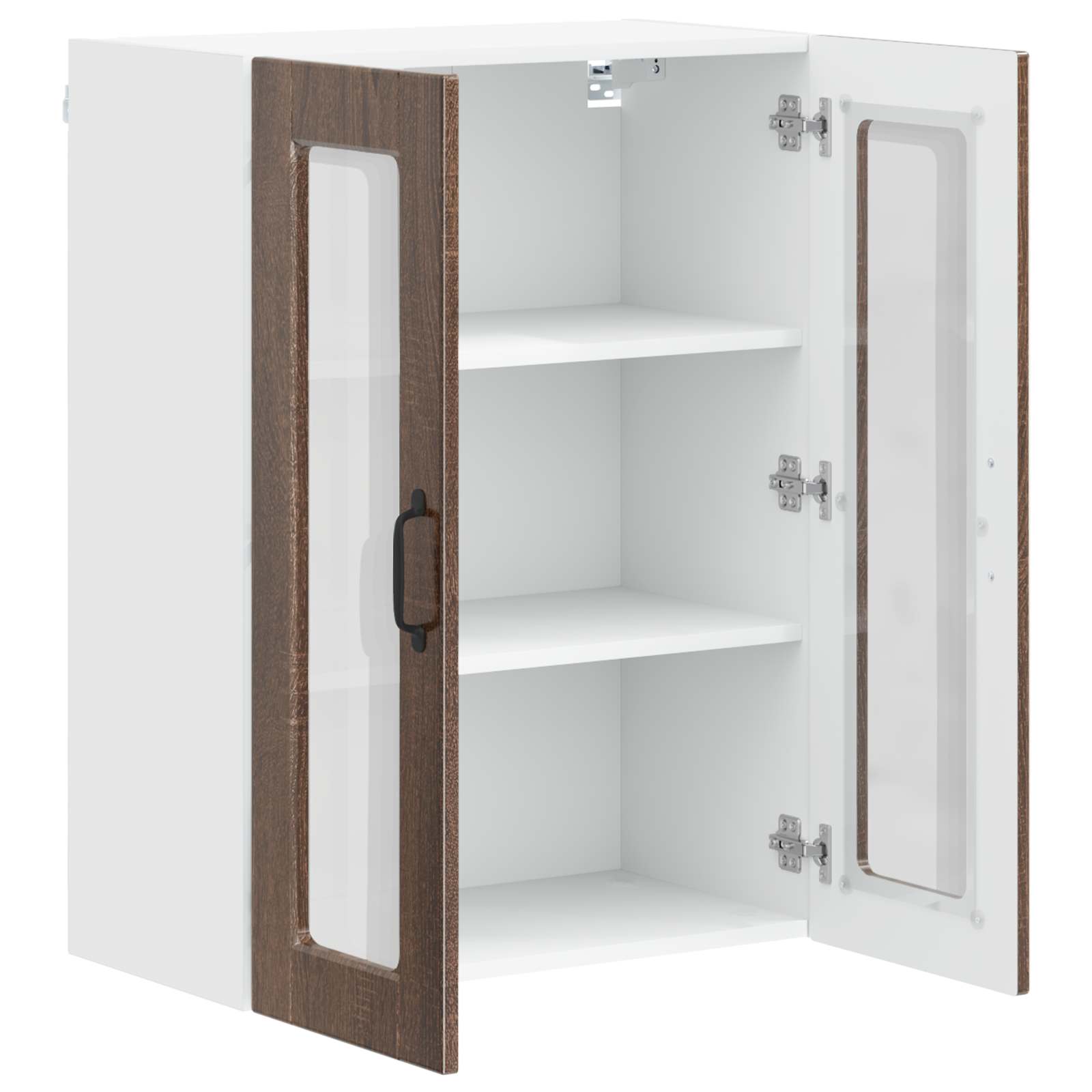 Wandglas-Schrank PORTO Braun Eichen-Optik 60 x 31 x 80 cm