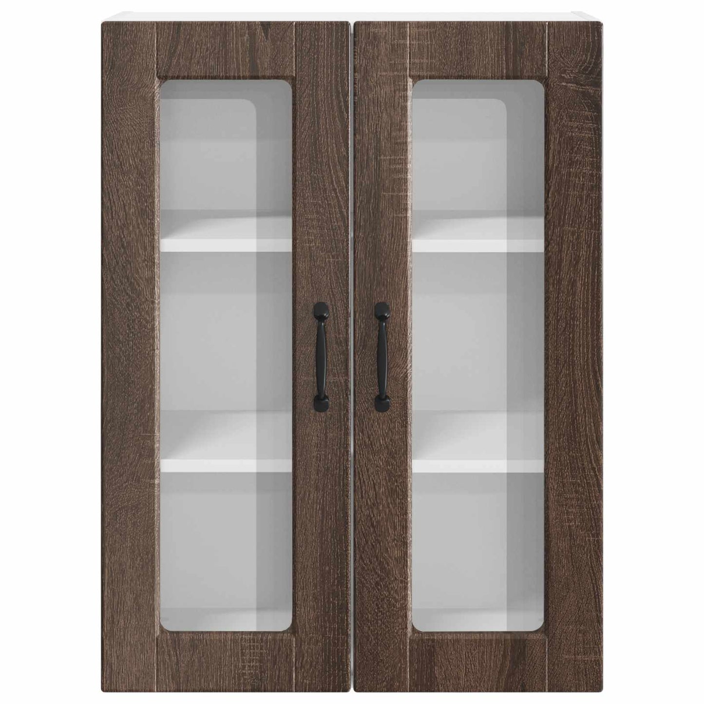 Wandglas-Schrank PORTO Braun Eichen-Optik 60 x 31 x 80 cm